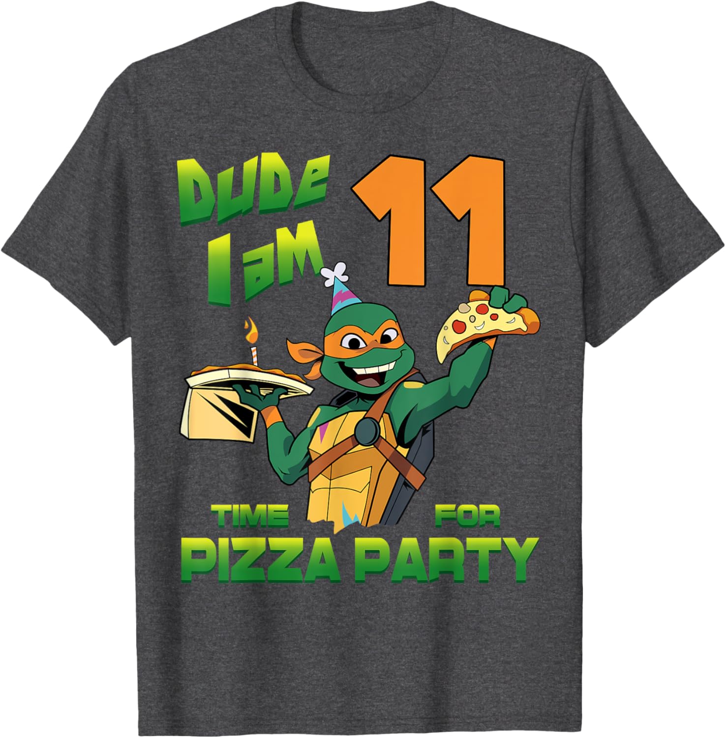 Mademark Teenage Mutant Ninja Turtles Mikey Pizza Birthday T-Shirt - 3