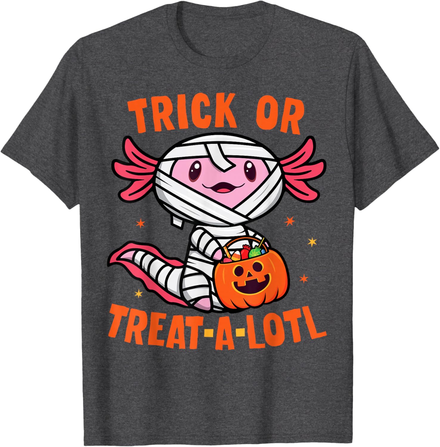 Trick or Treat Axolotl Halloween Costume T-Shirt for Toddlers and Kids - 3