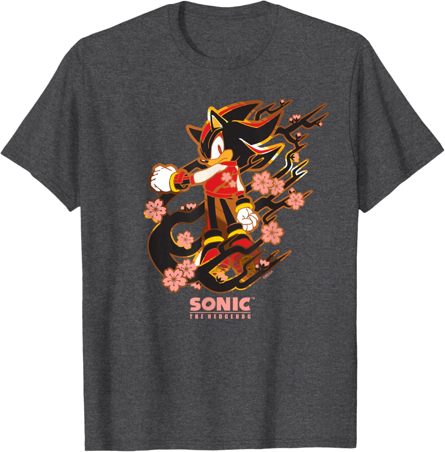 Sonic the Hedgehog Shadow T-Shirt with Cherry Blossoms Design - 12