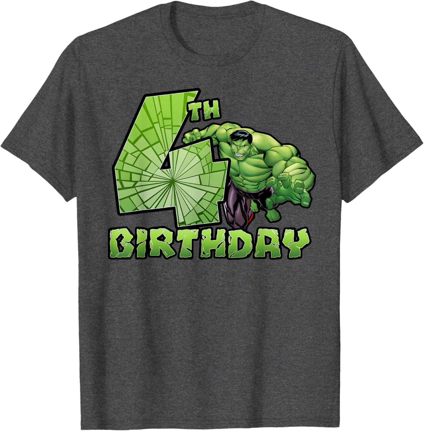 Marvel Avengers Hulk Smash 4th Birthday T-Shirt for Kids Fun Party Wear - 2