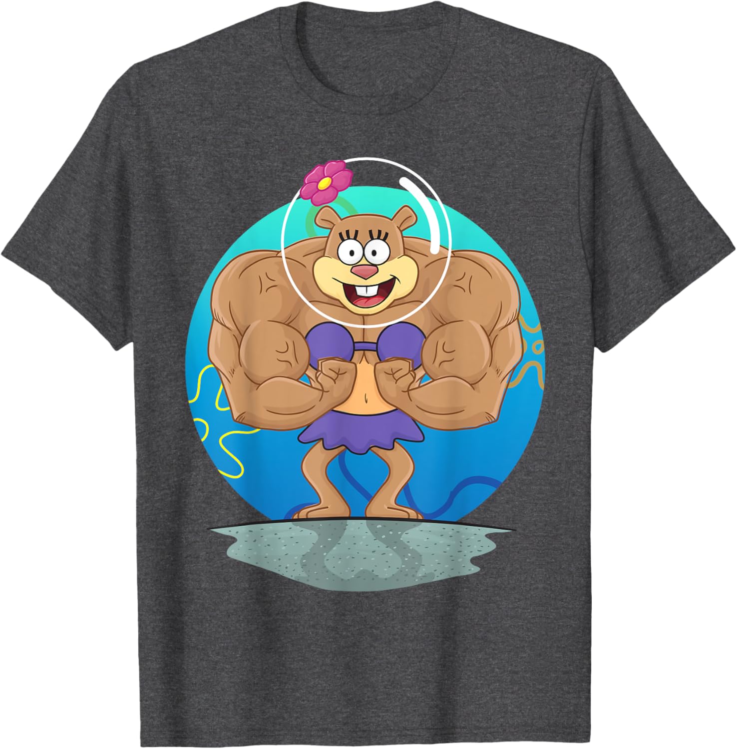 Mademark SpongeBob SquarePants Sandy Cheeks Muscle T-Shirt for Fans - 4