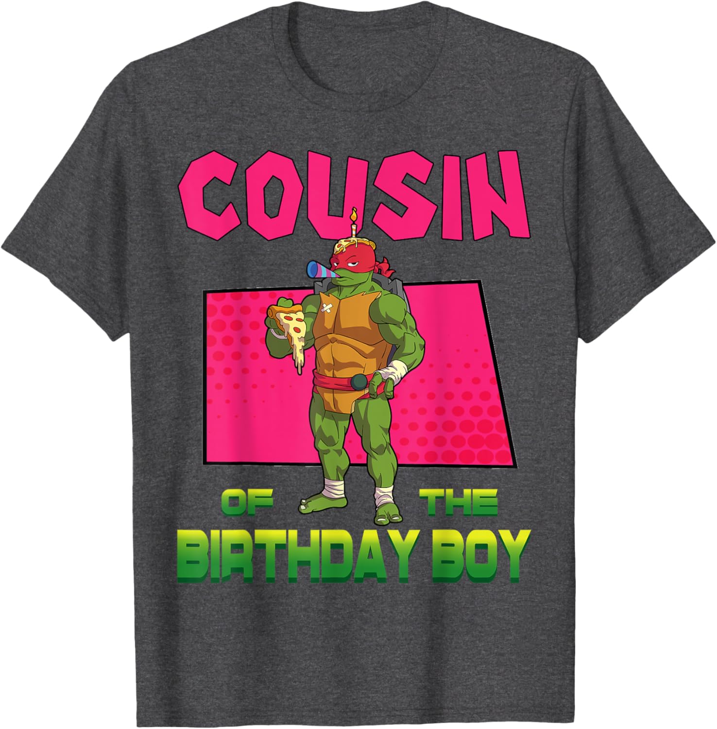 Mademark Teenage Mutant Ninja Turtles Raphael Birthday Pizza Party T-Shirt - 15