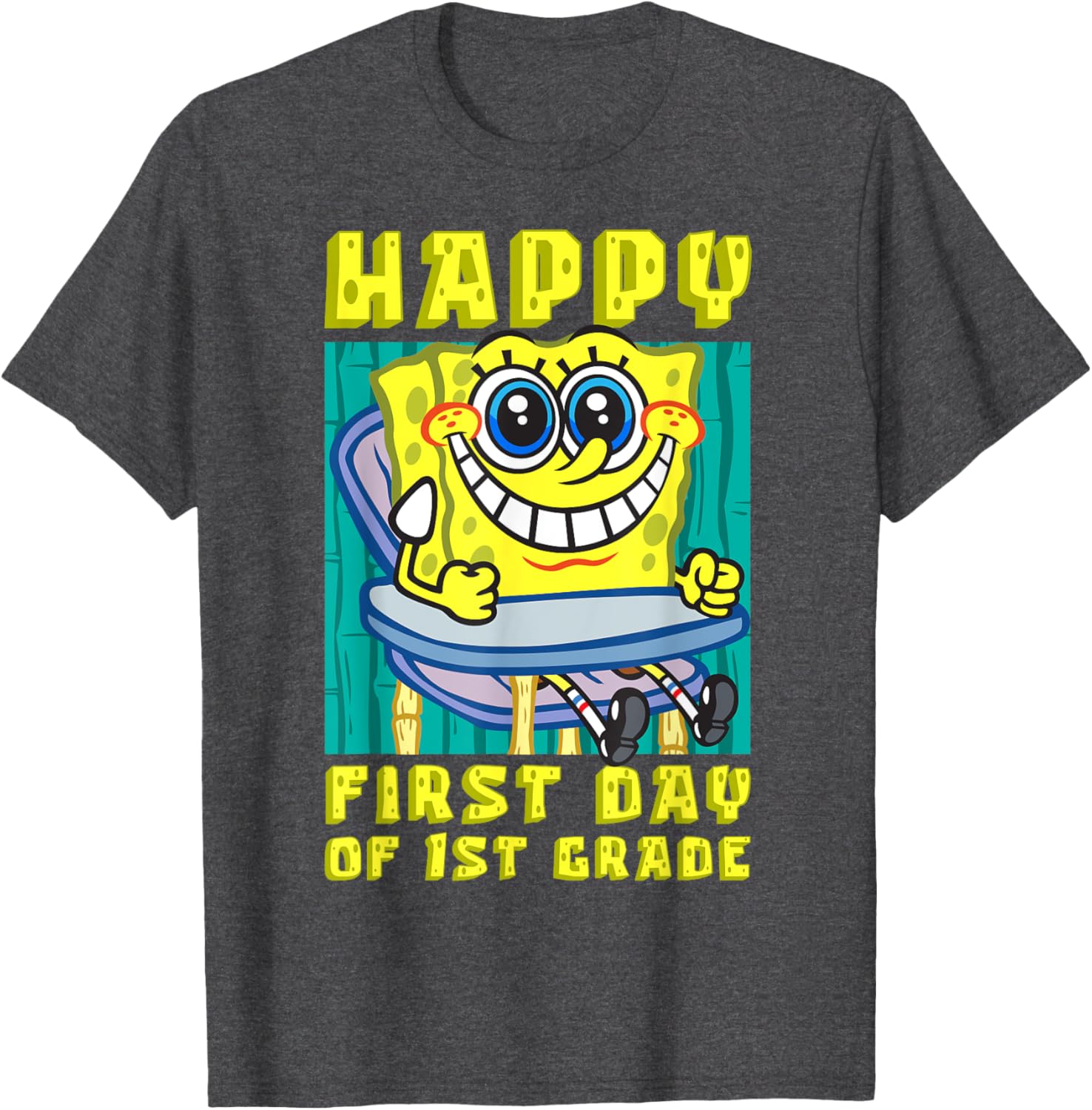 SpongeBob Happy First Day of 1st Grade T-Shirt for Kids - 15