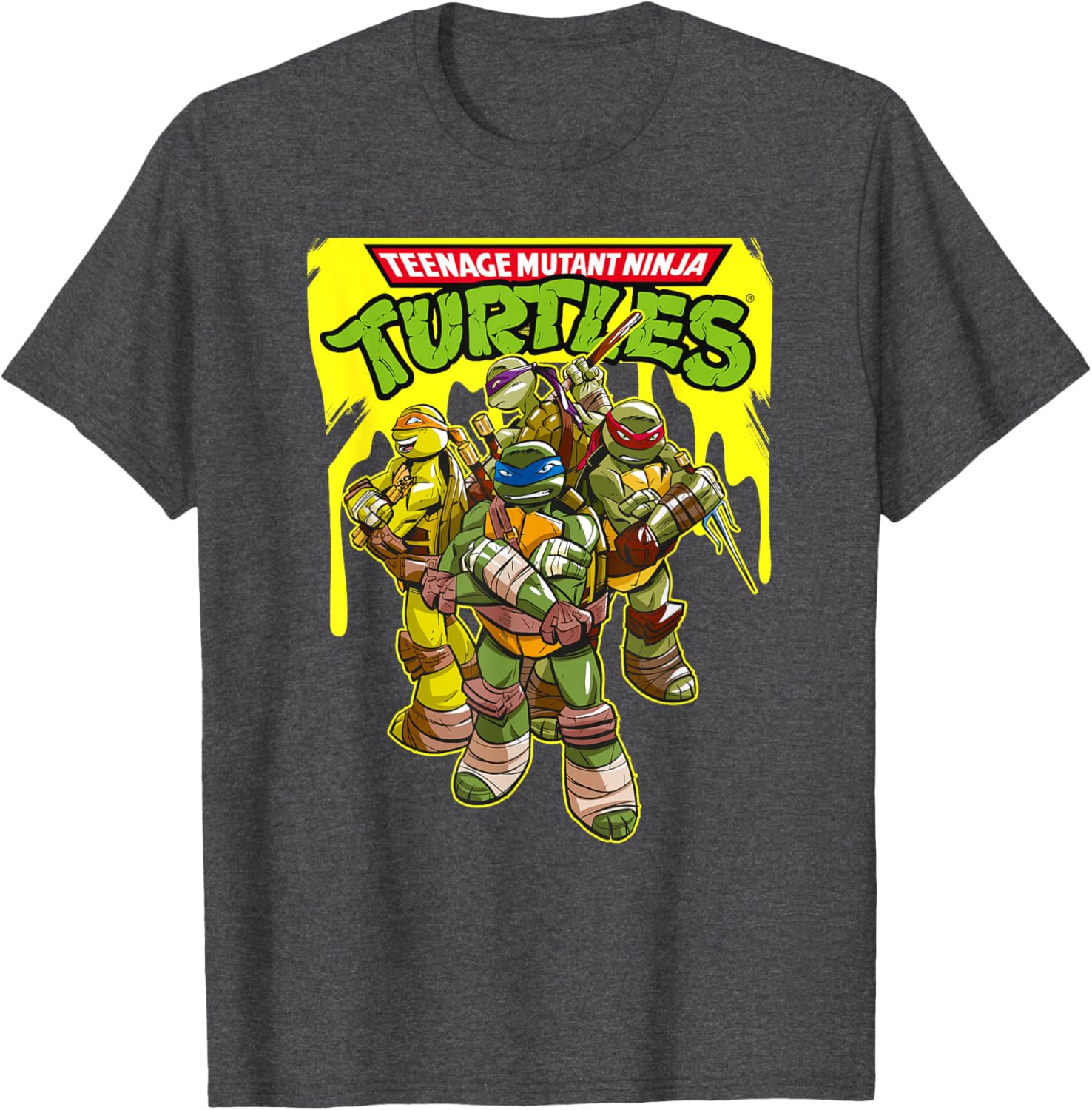 Mademark TMNT Yellow Splatter Paint T-Shirt for Fun Teenage Mutant Ninja Turtles Fans - 11