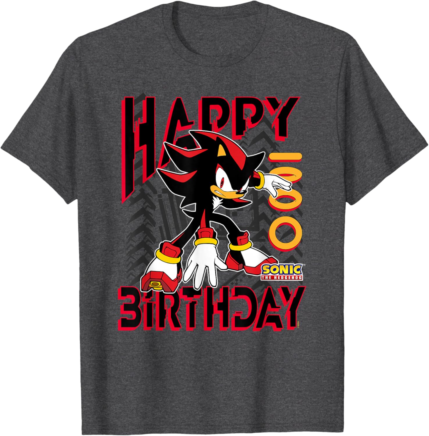 Sonic The Hedgehog Shadow Grid Birthday Poster T-Shirt for Fans - 3