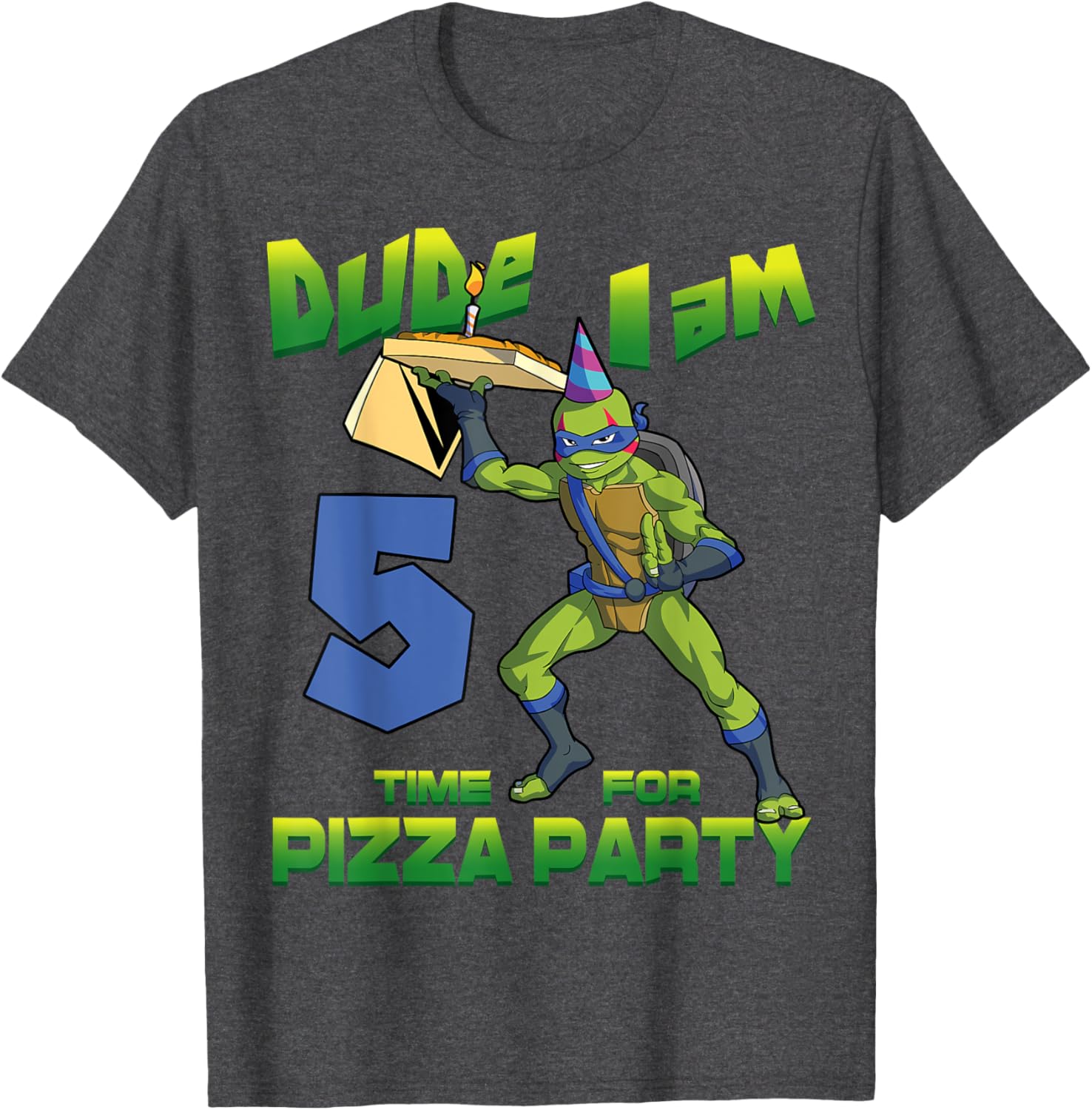 Mademark Teenage Mutant Ninja Turtles Leo Pizza Birthday T-Shirt for Kids - 23