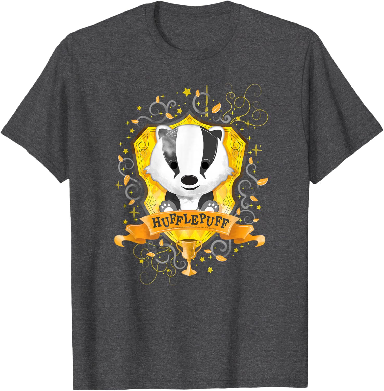 Harry Potter Hufflepuff Crest Watercolor T-Shirt for Fans and Collectors - 4