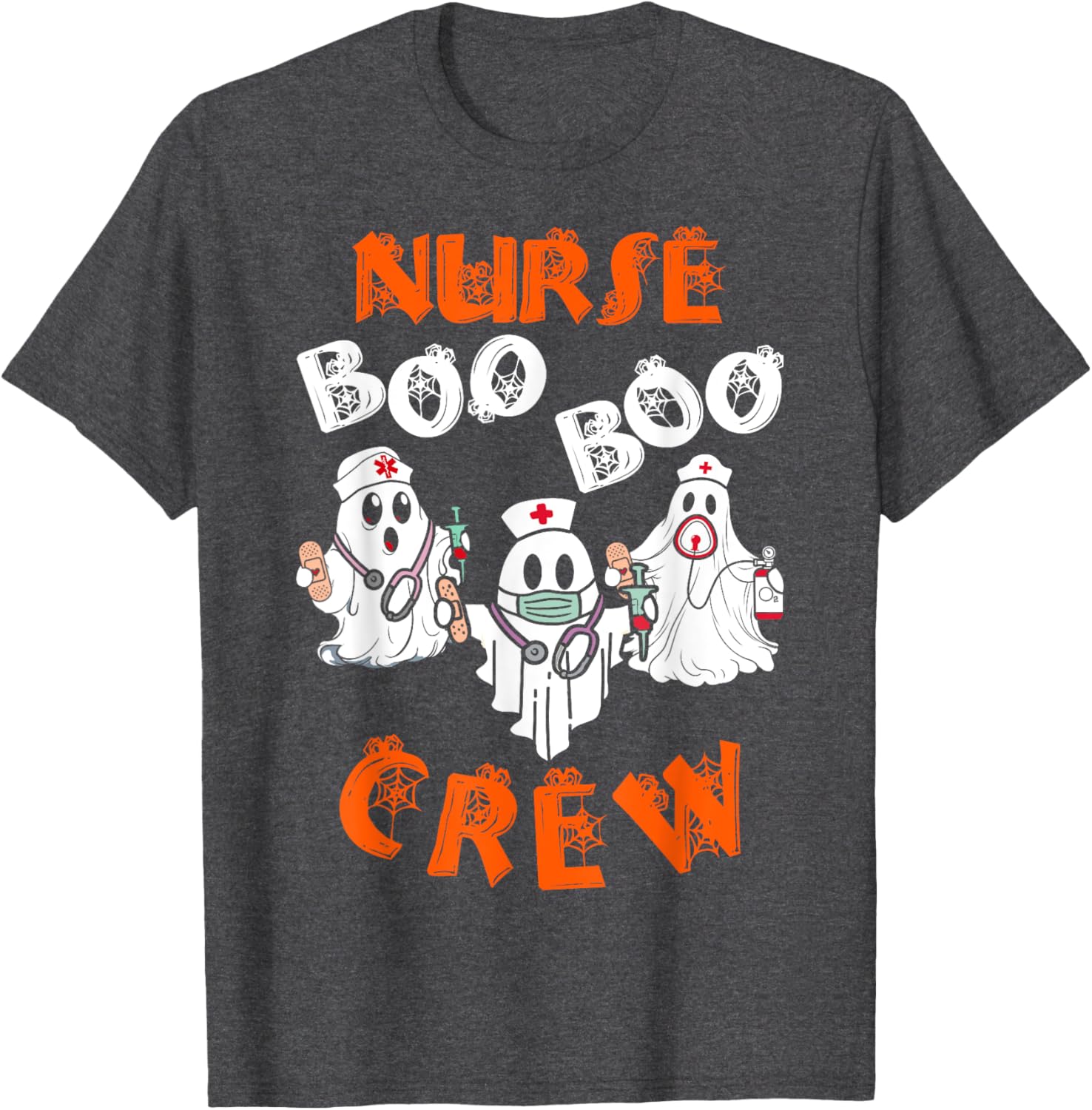 Funny Boo Nurse Scrub Ghost Halloween Costume T-Shirt for Women - 1