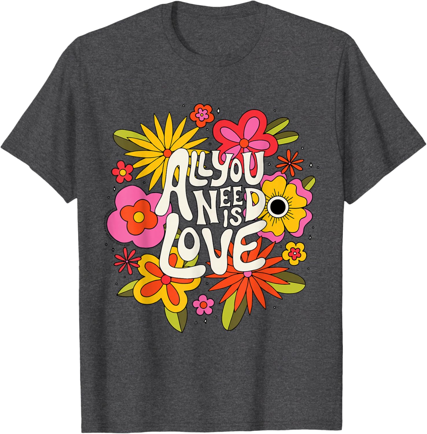 The Beatles All You Need Is Love Retro Floral T-Shirt for Music Lovers - 2