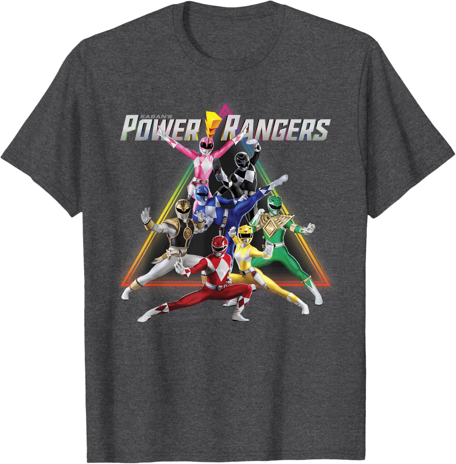 Power Rangers Rainbow Pyramid Retro T-Shirt for Fans and Collectors - 9
