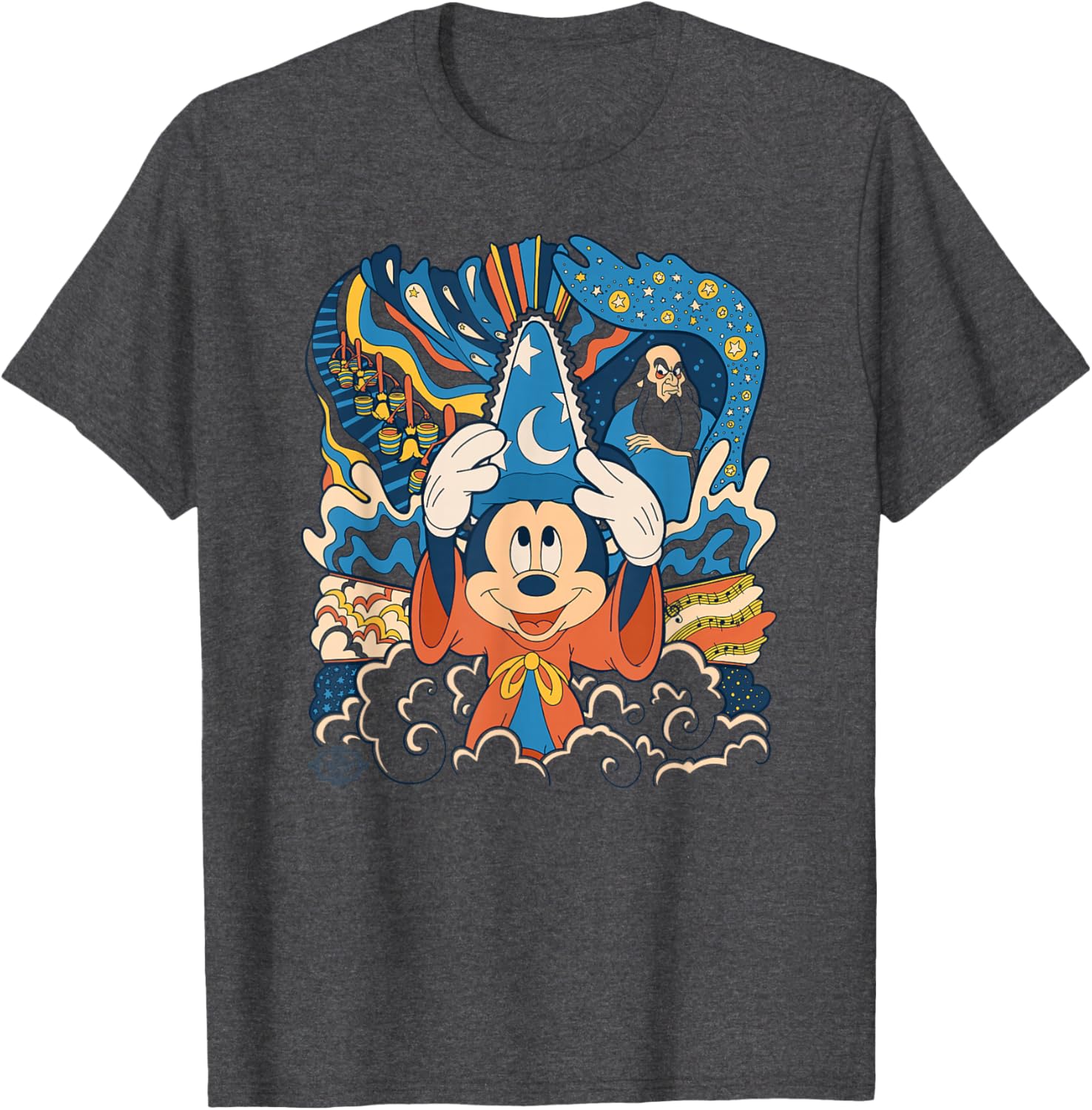 Disney Fantasia Mickey Mouse Sorcerer's Apprentice Retro T-Shirt for Fans - 19