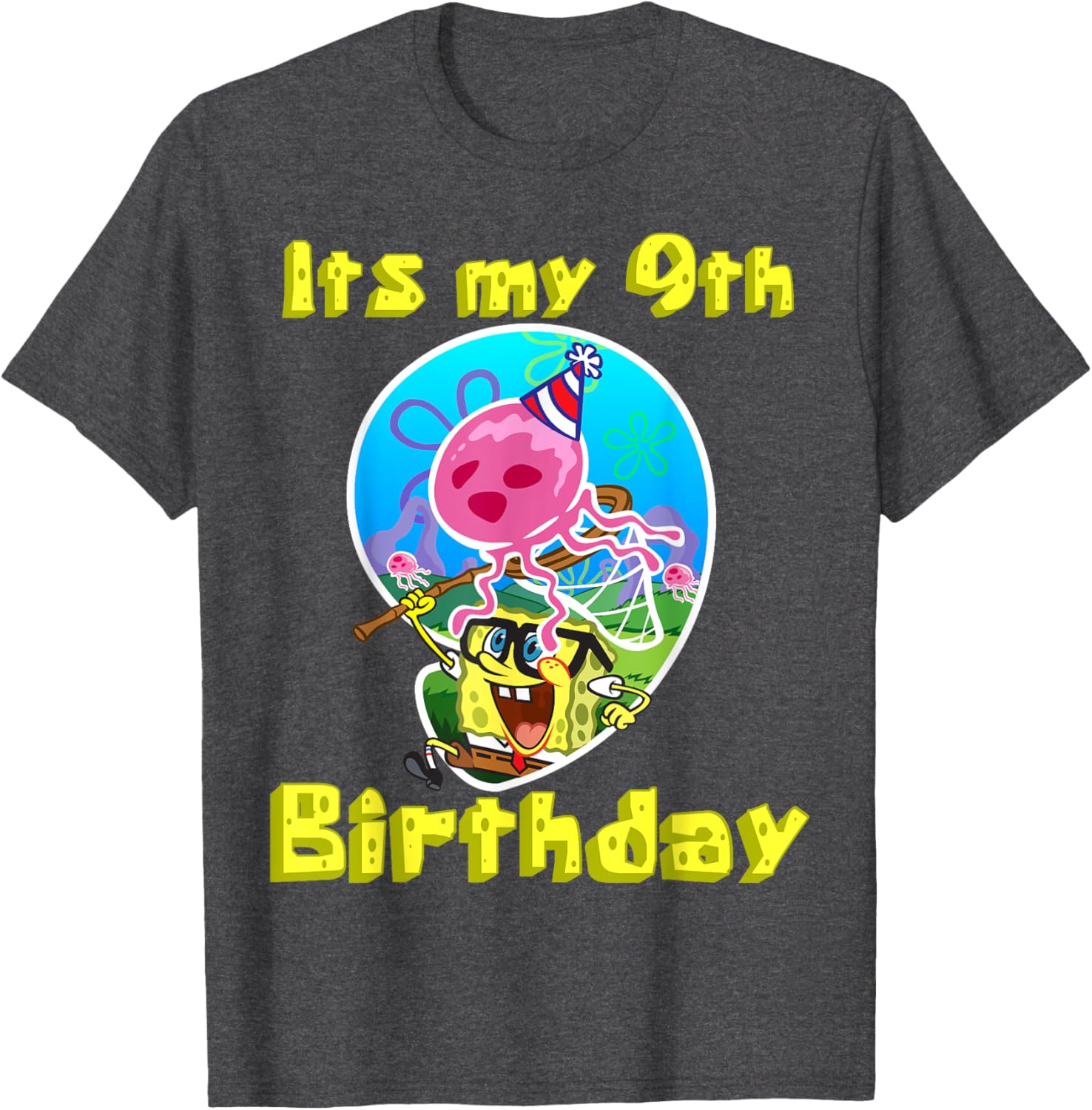 Mademark x SpongeBob SquarePants 9th Birthday T-Shirt Gift for Kids - 9
