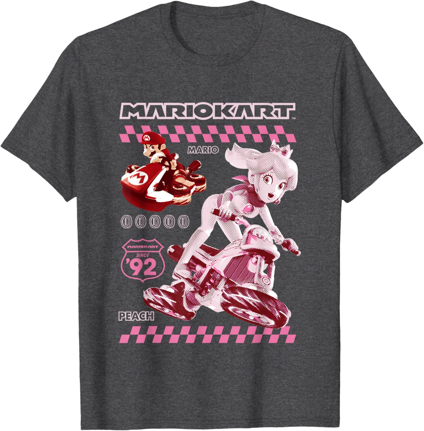 Mario Kart 8 Princess Peach and Mario Racing Poster T-Shirt for Fans - 6