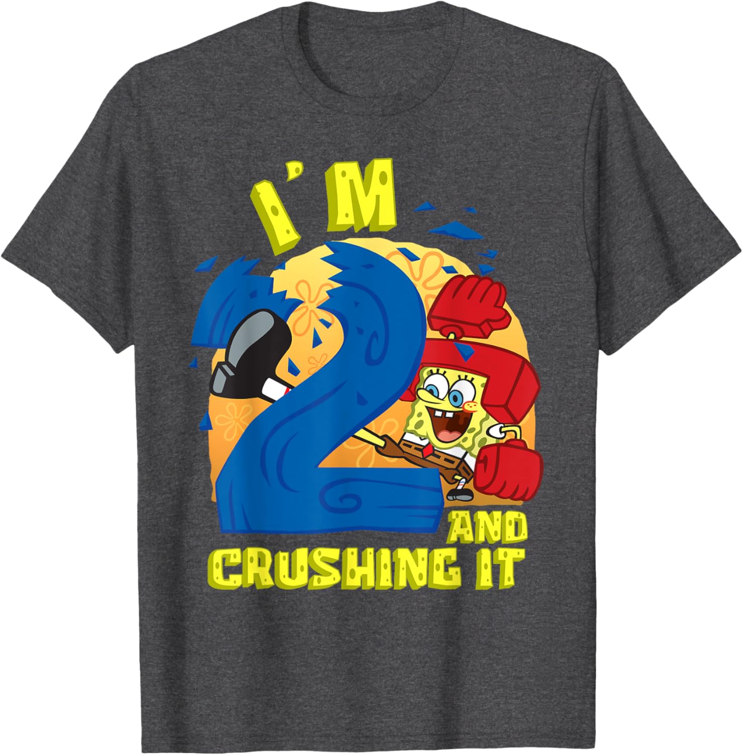 SpongeBob SquarePants 2nd Birthday Gift Crushing It T-Shirt for Kids - 6