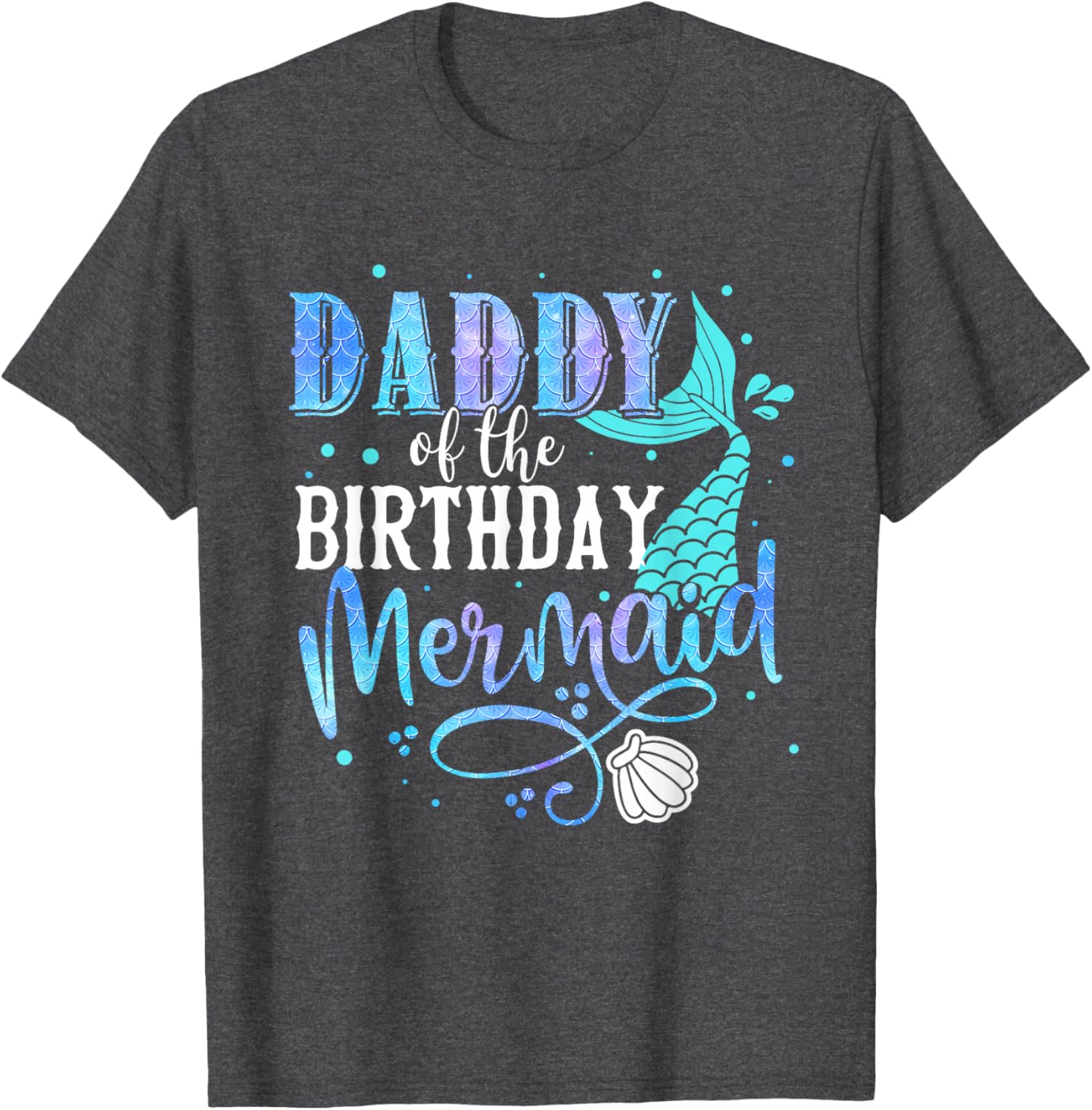Daddy of the Birthday Mermaid Family Matching Papa T-Shirt for Dads - 17
