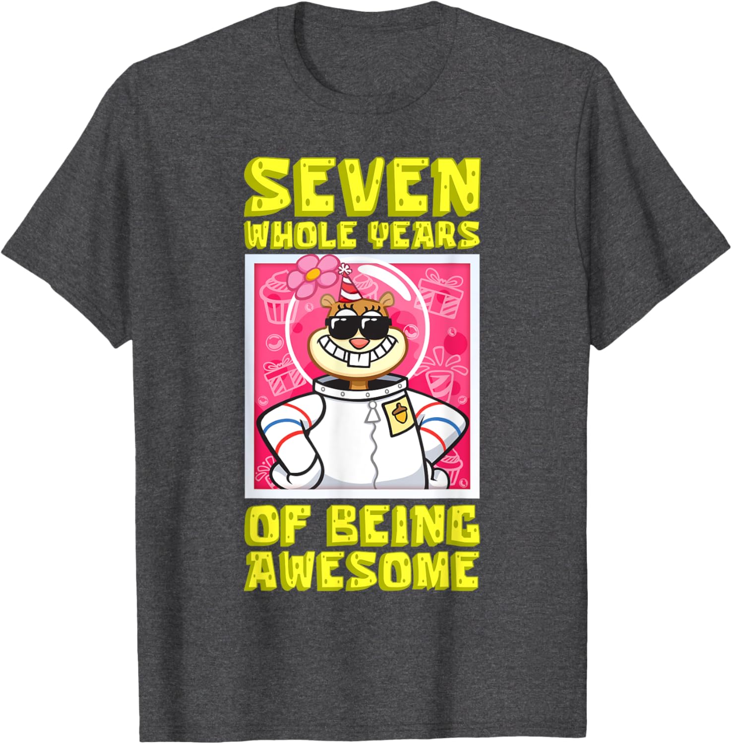 Mademark SpongeBob Sandy 7th Birthday Gift T-Shirt for Girls - 1