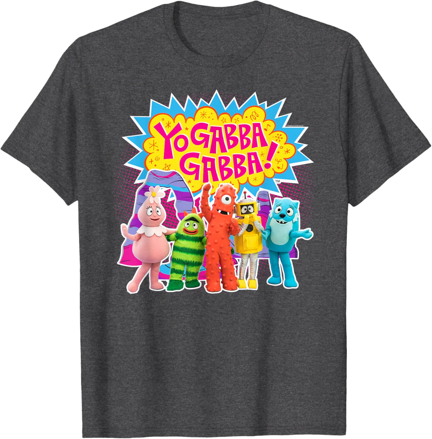 Yo Gabba Gabba Colorful Character Cutouts T-Shirt for Kids and Fans - 1