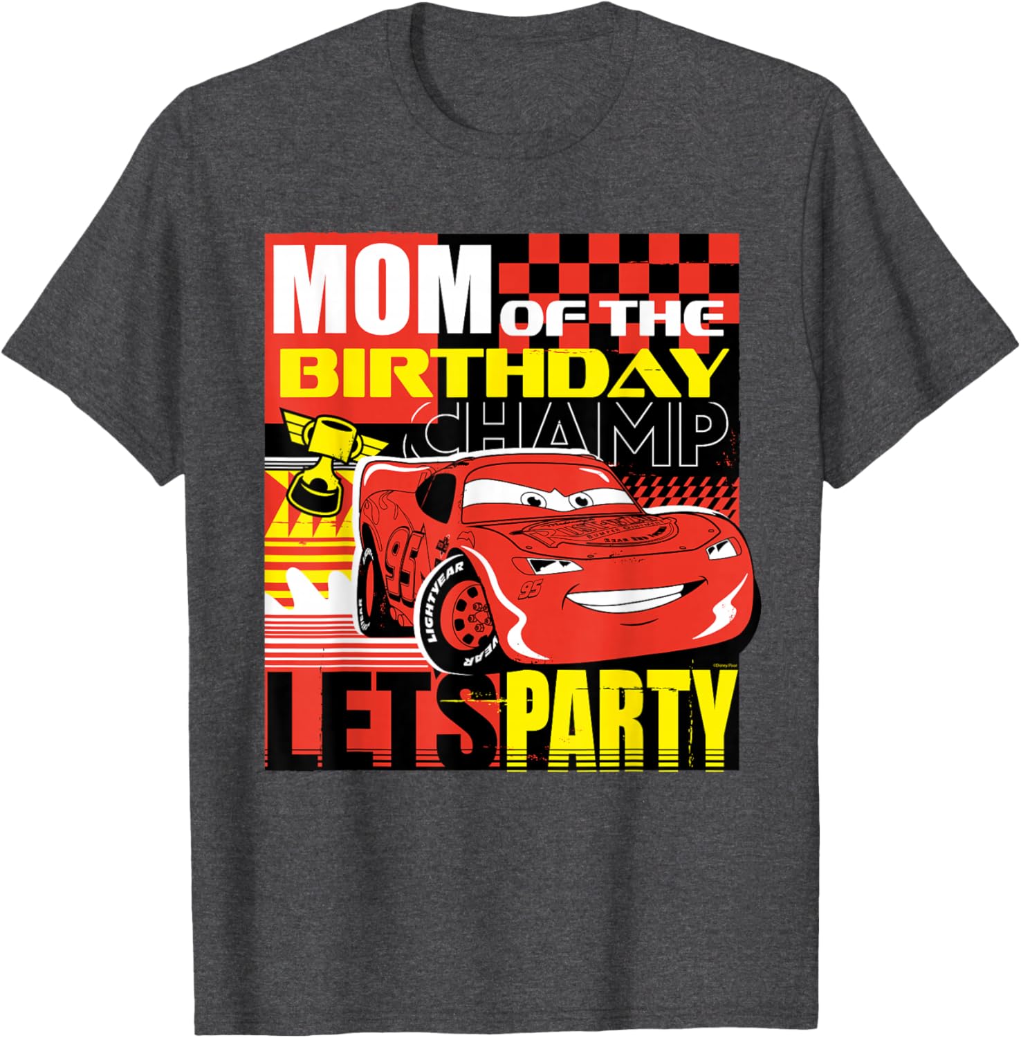 Disney Pixar Cars Mom of the Birthday Champ T-Shirt for Celebrating in Style - 6