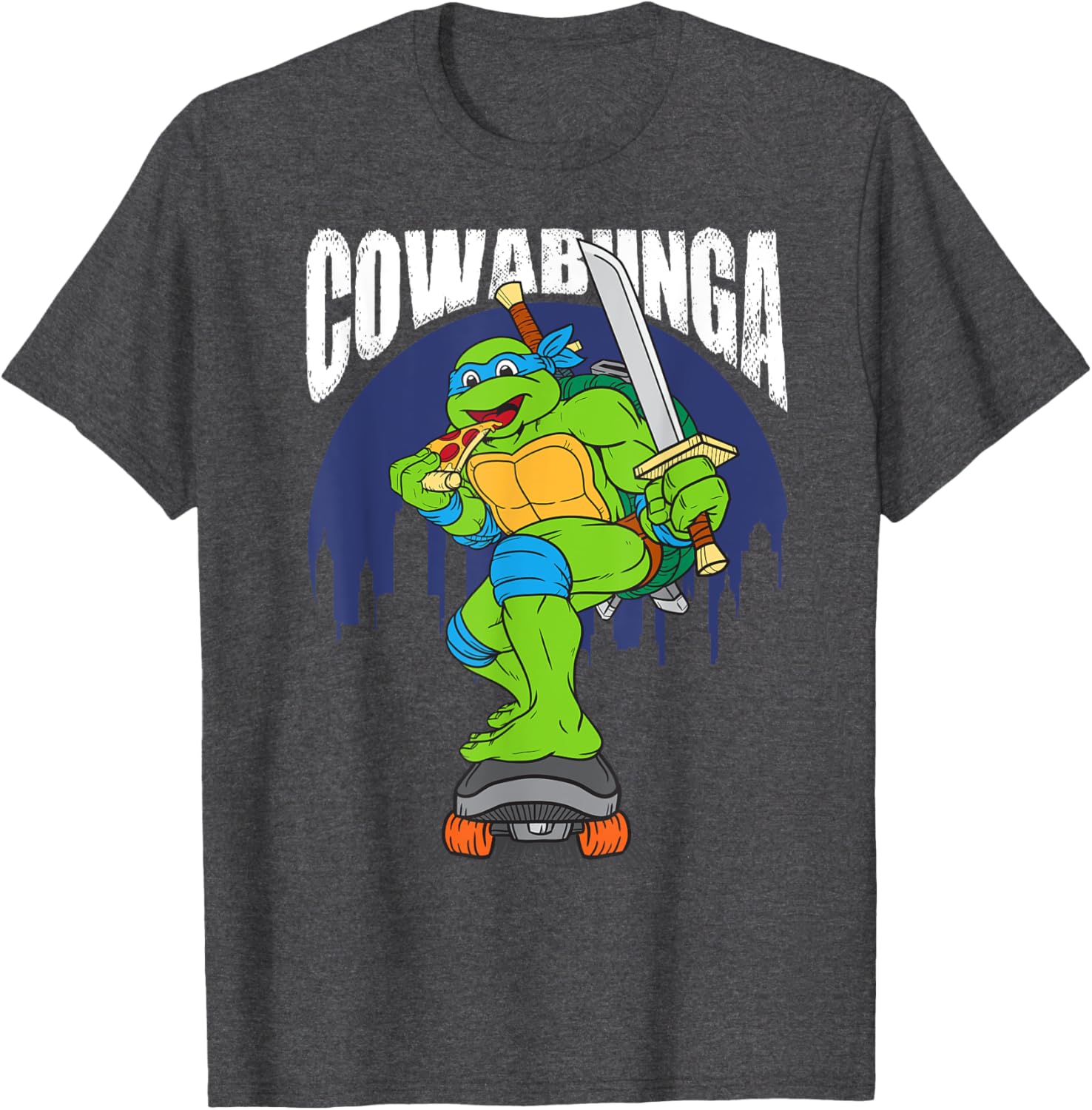 Cowabunga Leonardo on Skates T-Shirt - Fun Teenage Mutant Ninja Turtles Gear - 1