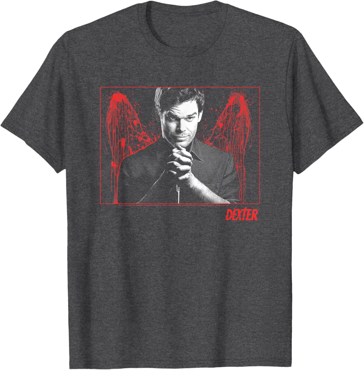 Dexter Blood Splatter Wings T-Shirt for Fans of the TV Show - 1