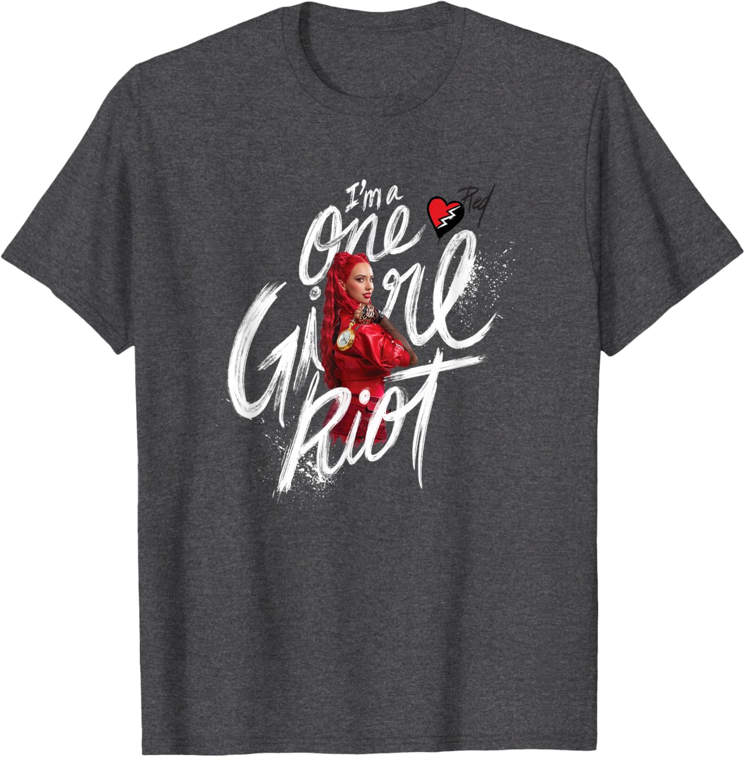 Disney Descendants Red T-Shirt I'm A One Girl Riot for Fans and Kids - 6