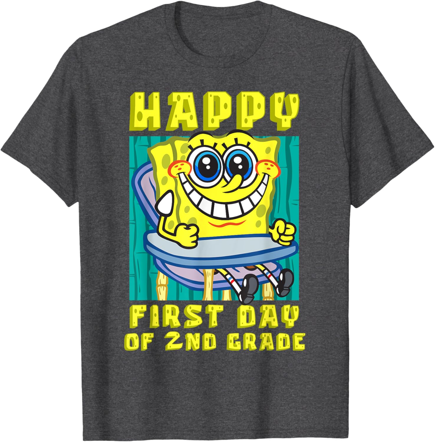 SpongeBob Happy 2nd Grade T-Shirt for Kids - Fun Back to School Clothing - 5