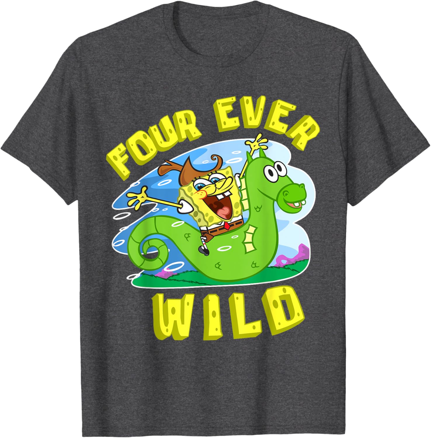 Mademark SpongeBob 4th Birthday T-Shirt for Boys Fun and Colorful Gift - 11