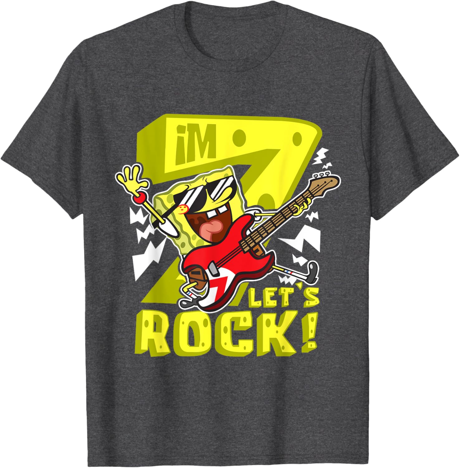 Mademark SpongeBob SquarePants 7th Birthday T-Shirt for Kids Fun Style - 3