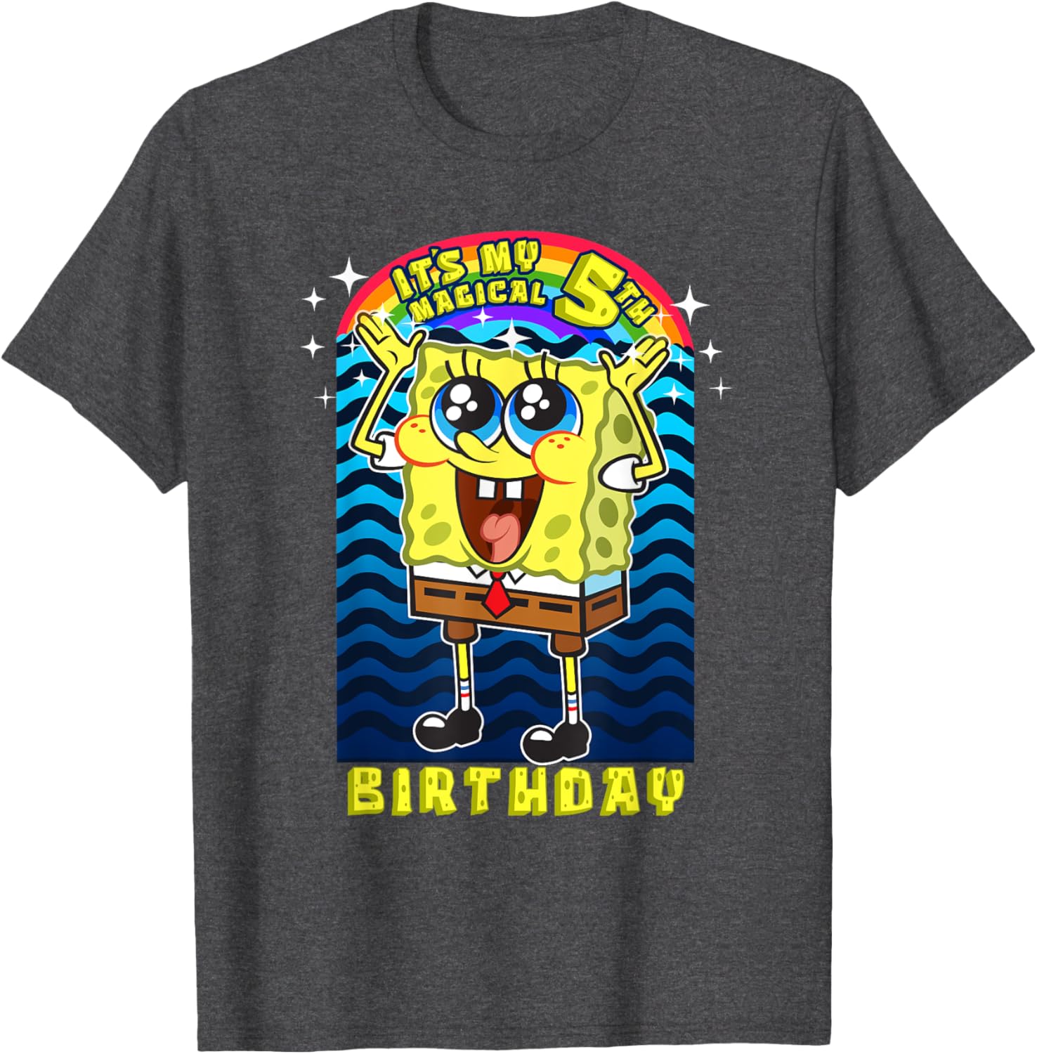 SpongeBob SquarePants Magical 5th Birthday Gift T-Shirt for Kids - 13