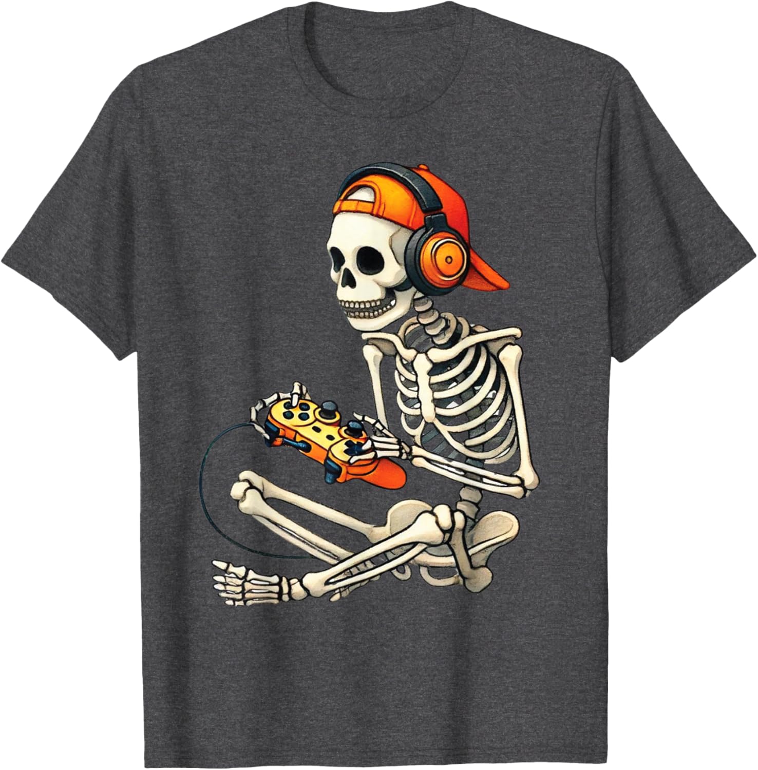 Cool Halloween Skeleton Gamer Tee for Boys and Men - Fun Graphic T-Shirt - 16