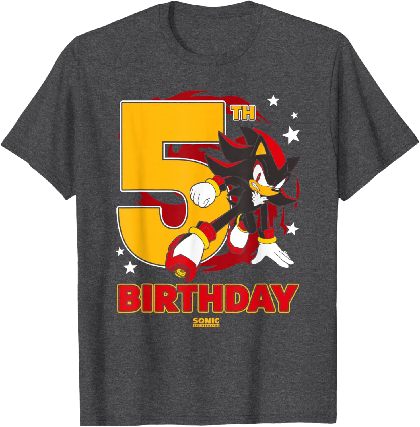 Epic Sonic The Hedgehog 5th Birthday Shadow Logo T-Shirt for Kids - 4