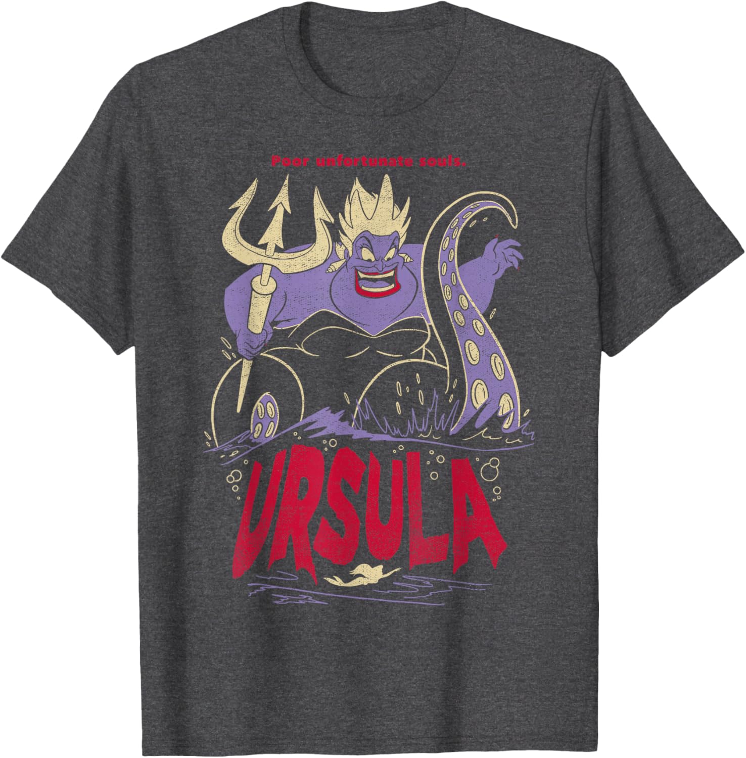 Disney The Little Mermaid Ursula Villain T-Shirt with Bold Red Text - 5