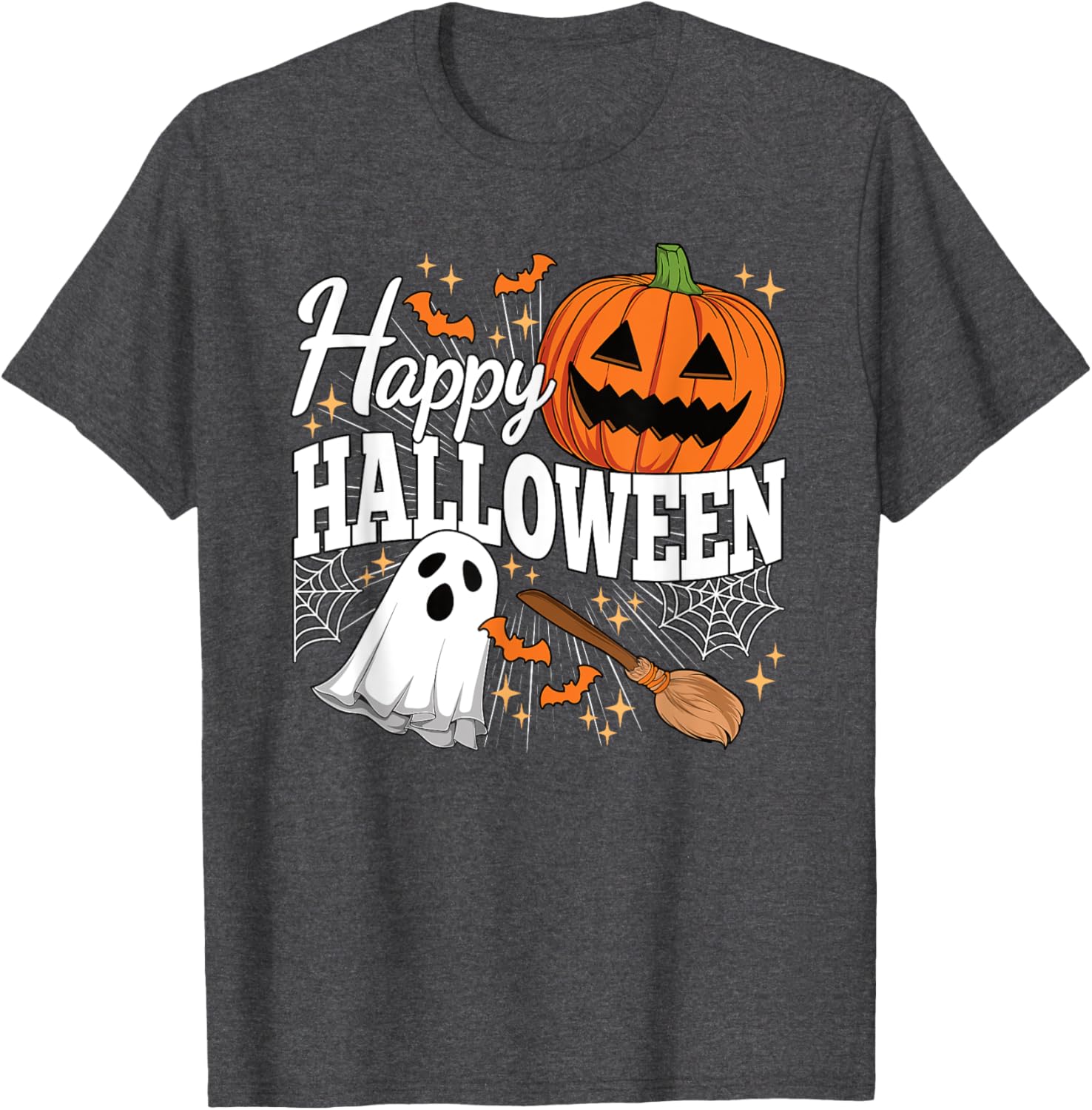 Happy Halloween Ghost Pumpkin Tee for Men, Women, and Kids - 11