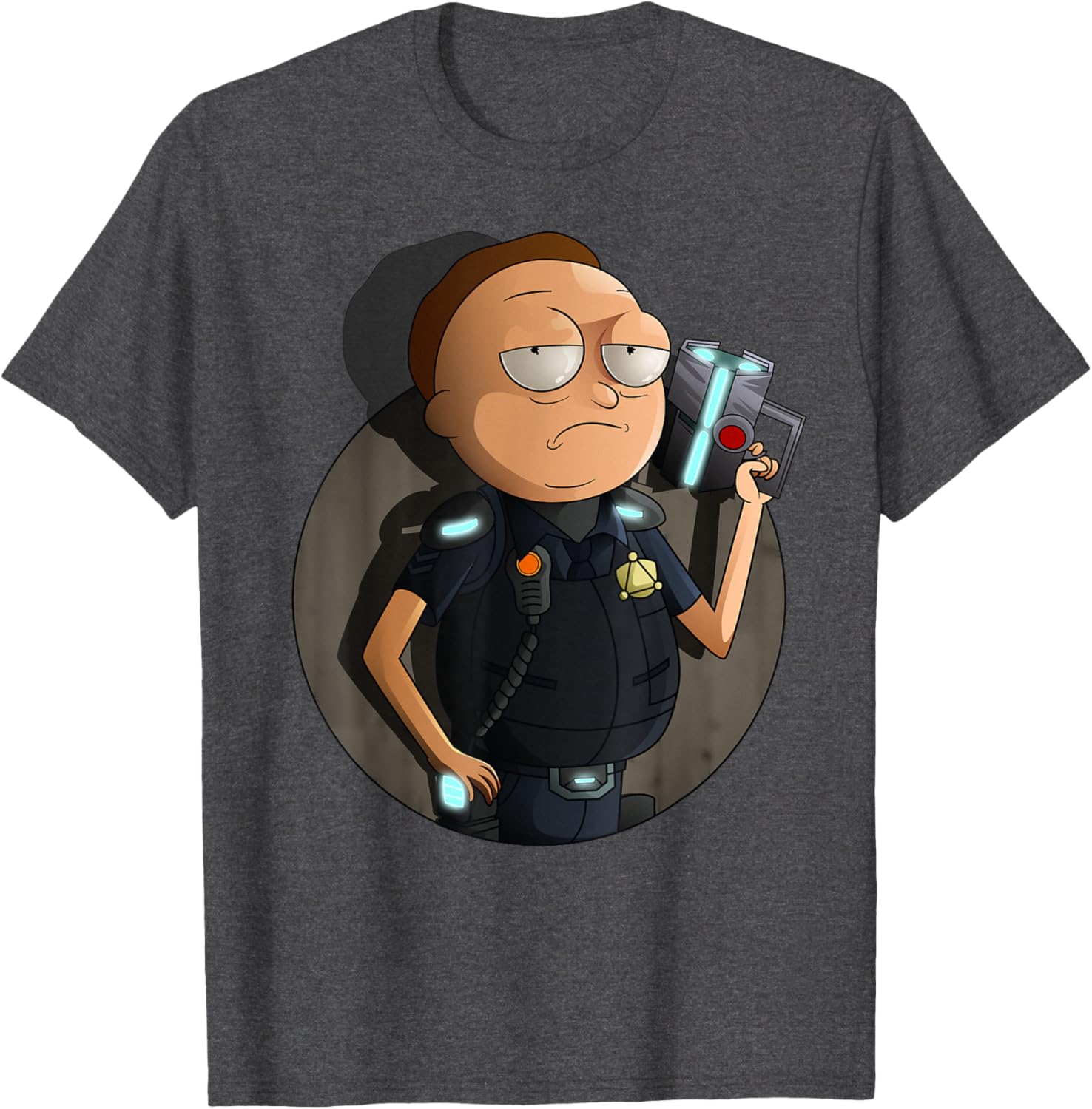 Mademark x Rick and Morty Cop Morty T-Shirt Stylish Graphic Tee - 10
