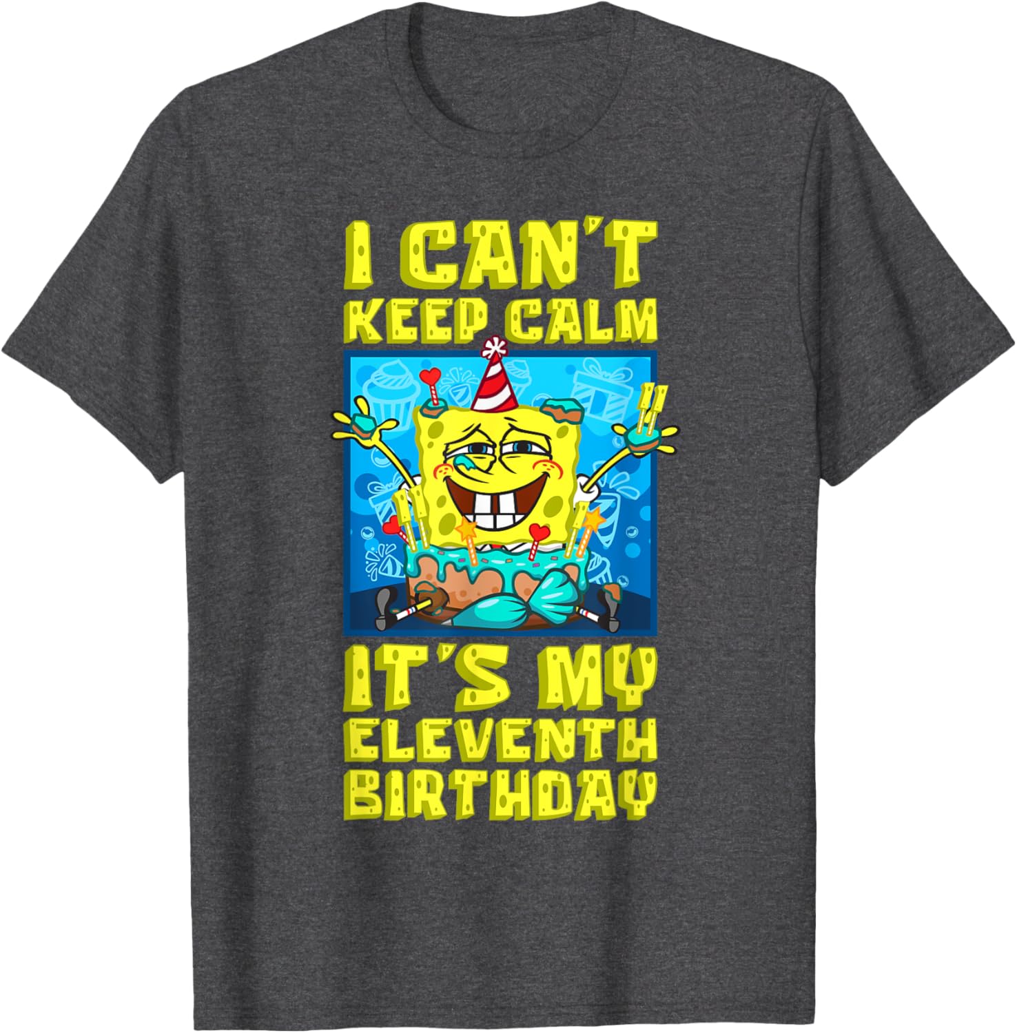 Mademark SpongeBob 11th Birthday T-Shirt for Boys - Fun and Playful Design - 11
