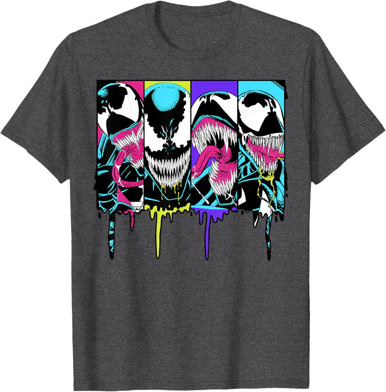 Colorful Marvel Venom Dripping Comic Panel T-Shirt for Fans and Collectors - 2
