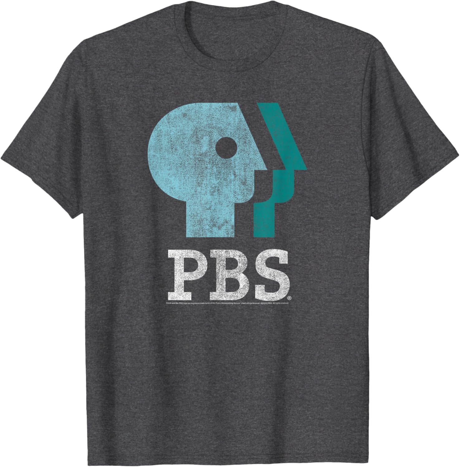 PBS Blue Teal and White Logo T-Shirt for Public Broadcasting Fans - 3