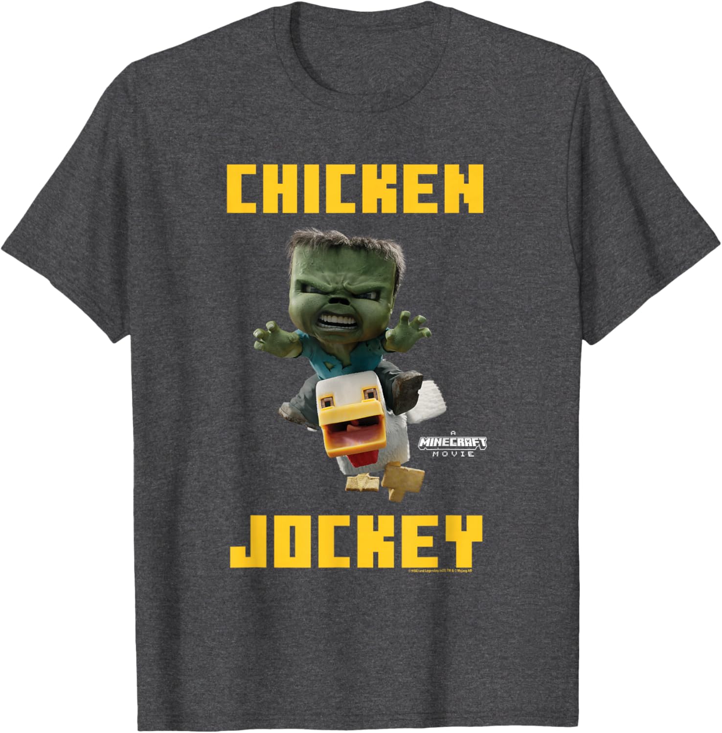 Minecraft Chicken Jockey Baby Zombie Logo T-Shirt for Gamers - 6