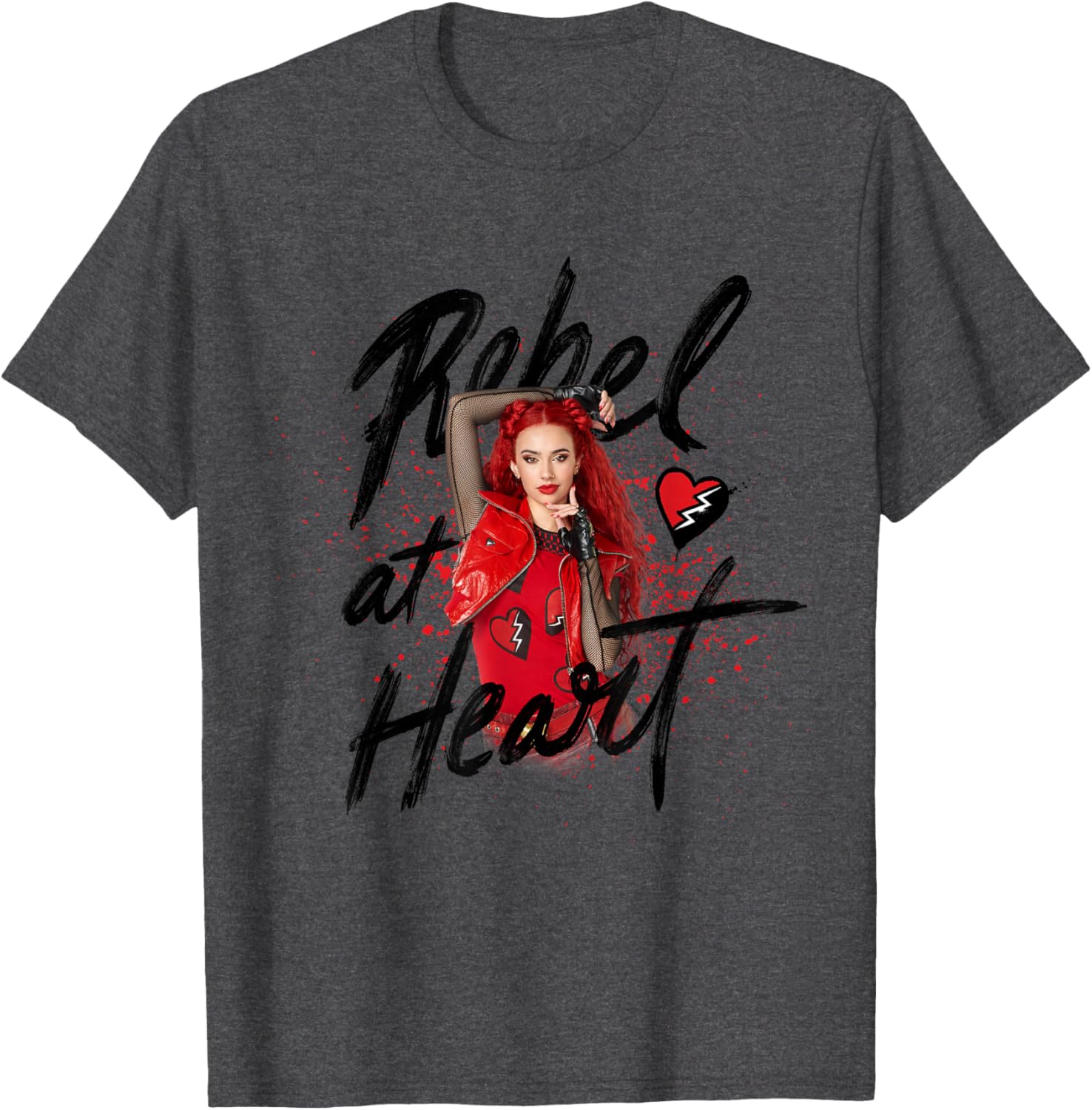 Disney Descendants 4 Red Rebel Heart T-Shirt for Kids and Fans - 10