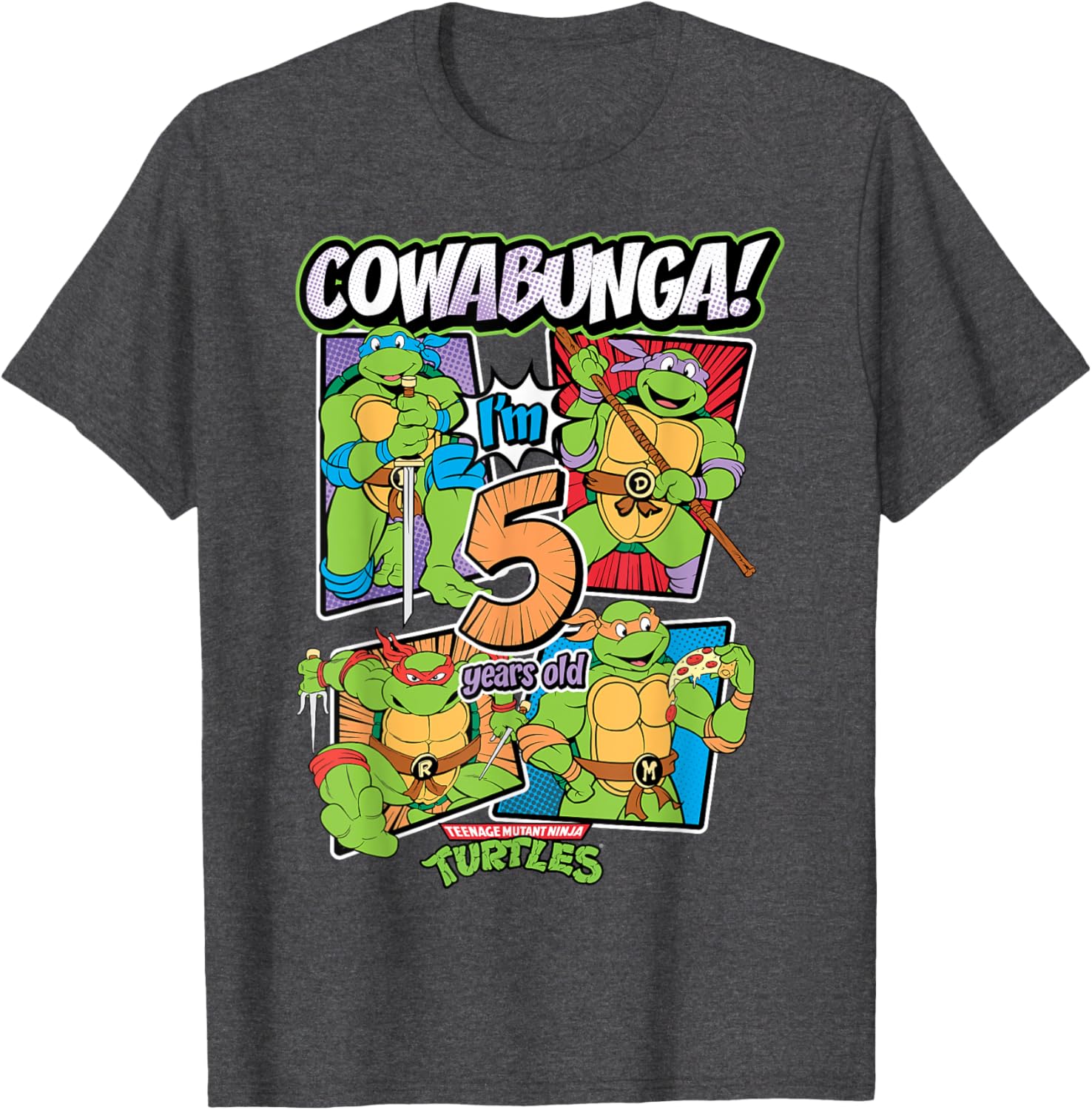 Mademark Teenage Mutant Ninja Turtles Cowabunga I'm 5 Years Old T-Shirt - 11