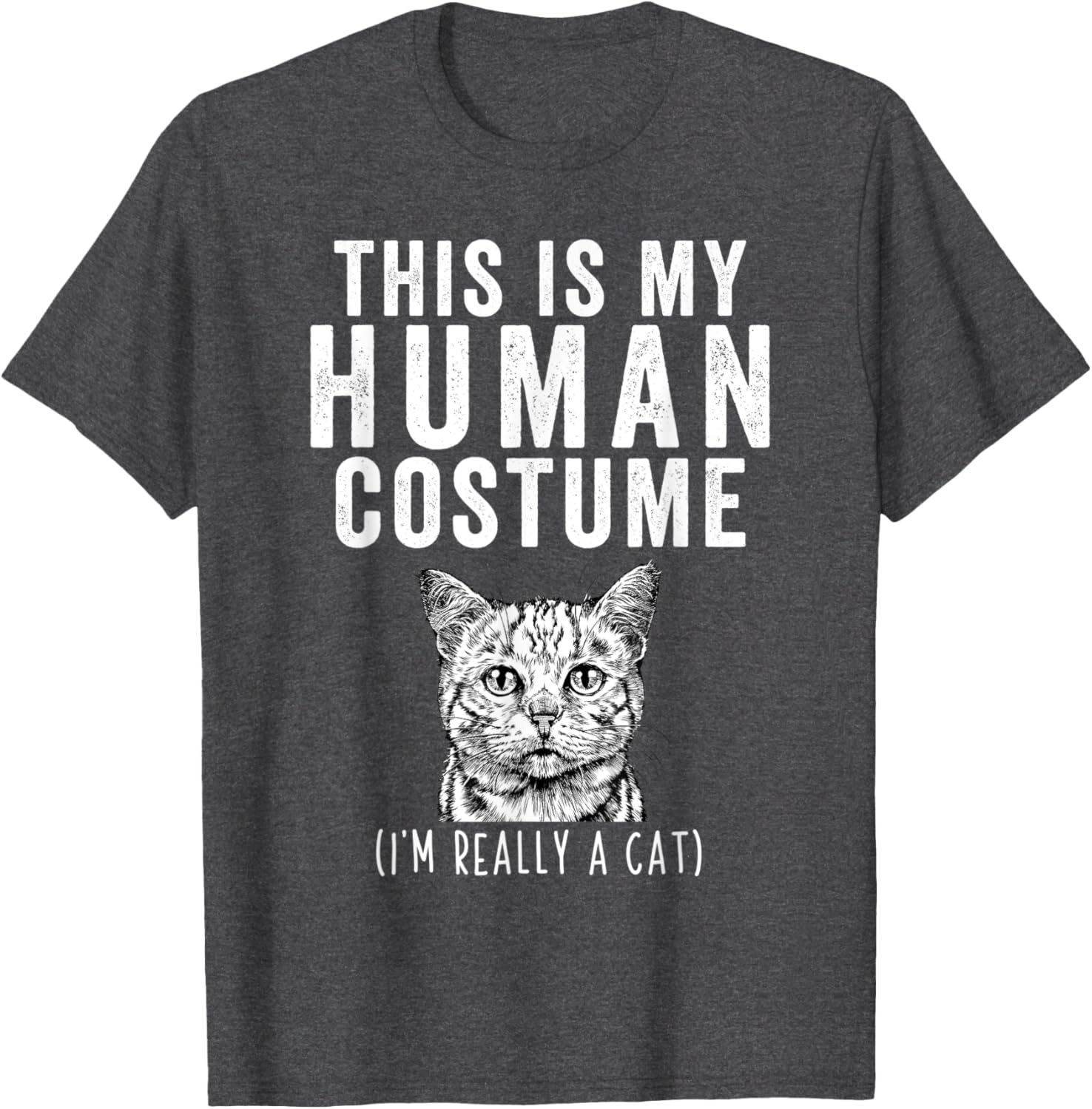 Funny Tabby Cat T-Shirt This is My Human Costume I'm Really A Cat - 3