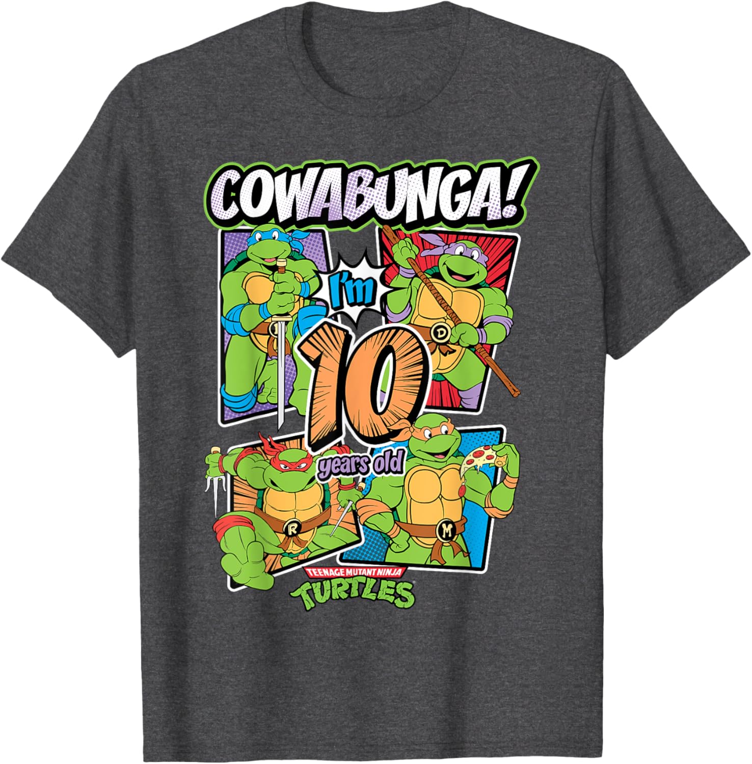 Cowabunga I'm 10 Years Old TMNT T-Shirt for Kids - Fun Birthday Apparel - 23
