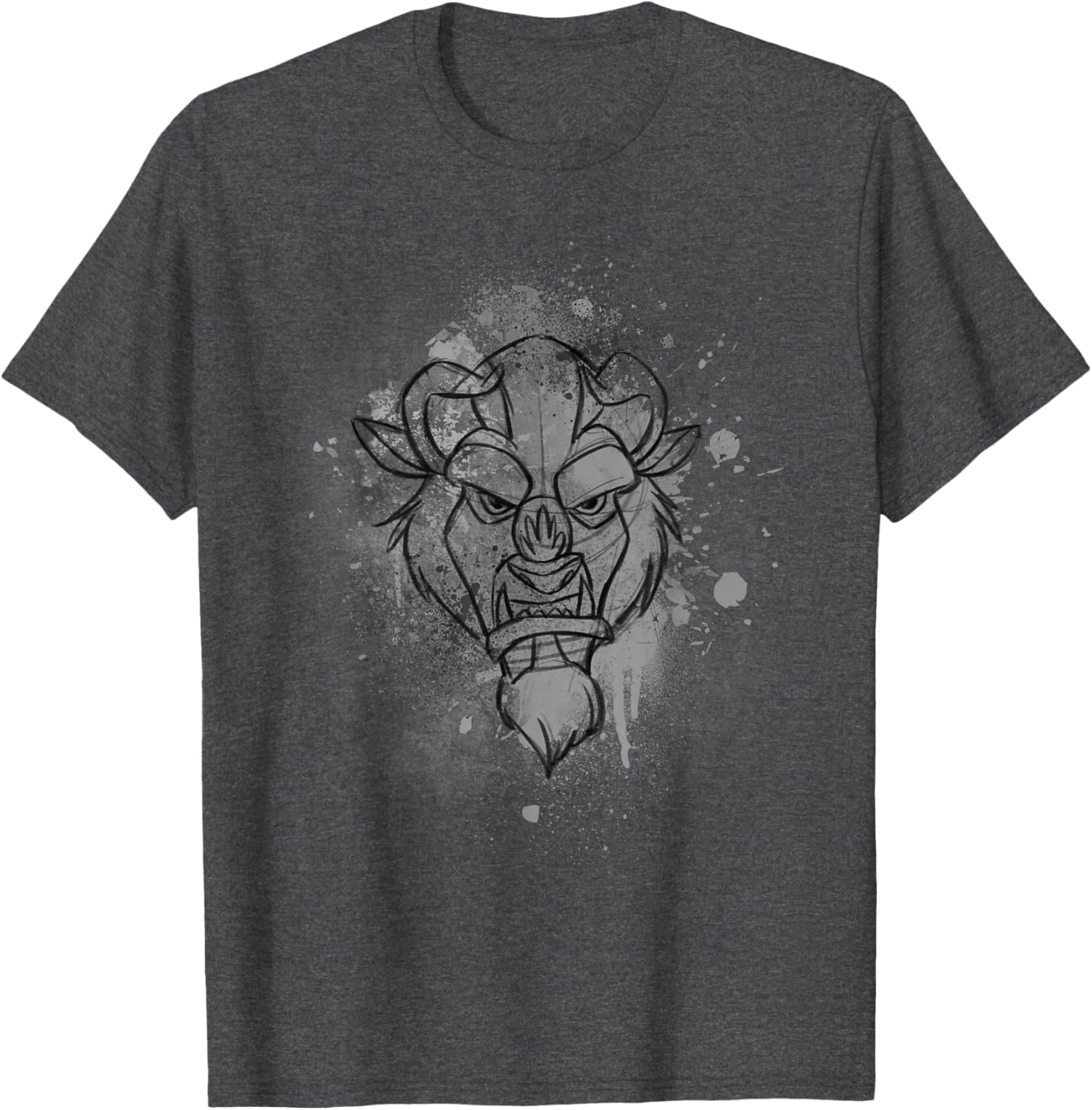Disney Beauty and the Beast Ink Splatter Beast T-Shirt for Fans - 1