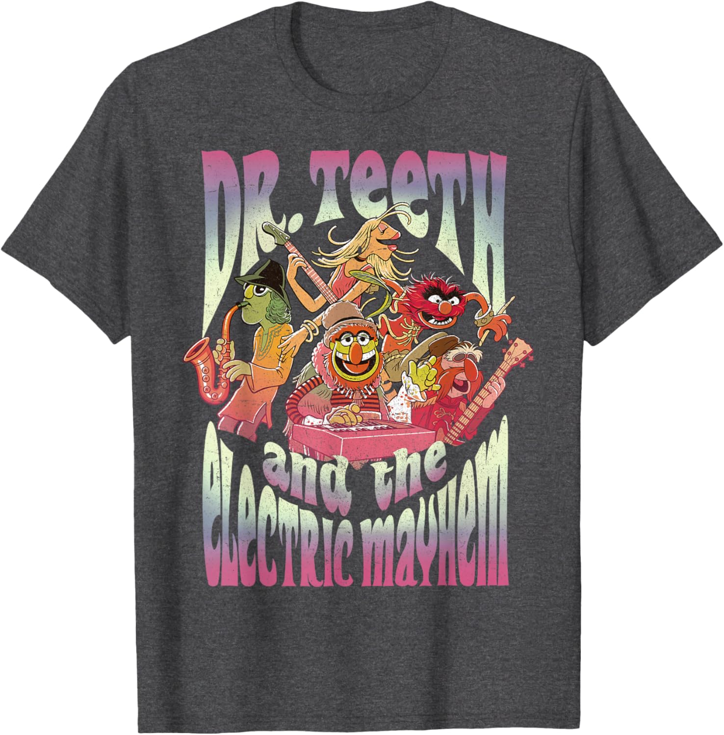 Disney Muppets Dr. Teeth Electric Mayhem T-Shirt Fun Graphic Tee - 1