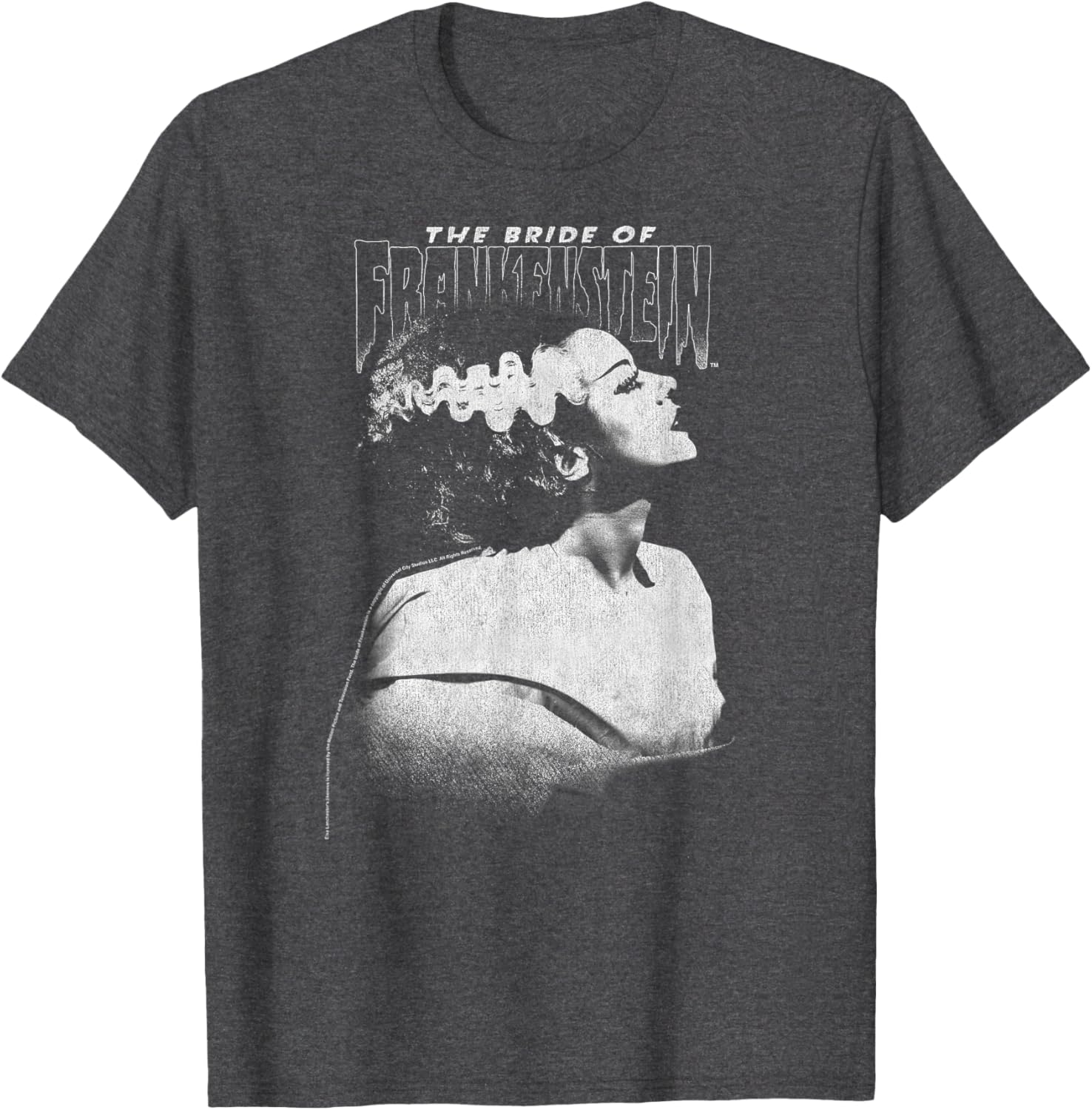 Universal Monsters Bride of Frankenstein Dark Portrait T-Shirt for Fans - 1