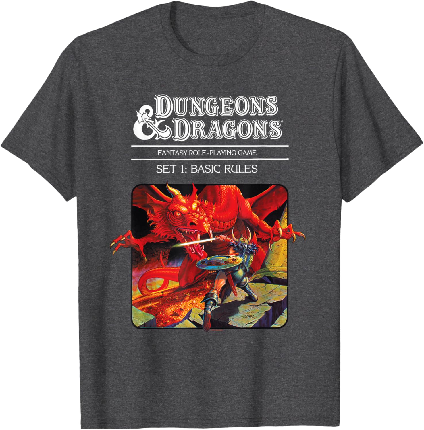 Vintage Dungeons & Dragons Basic Rules Cover T-Shirt for Fans and Gamers - 7