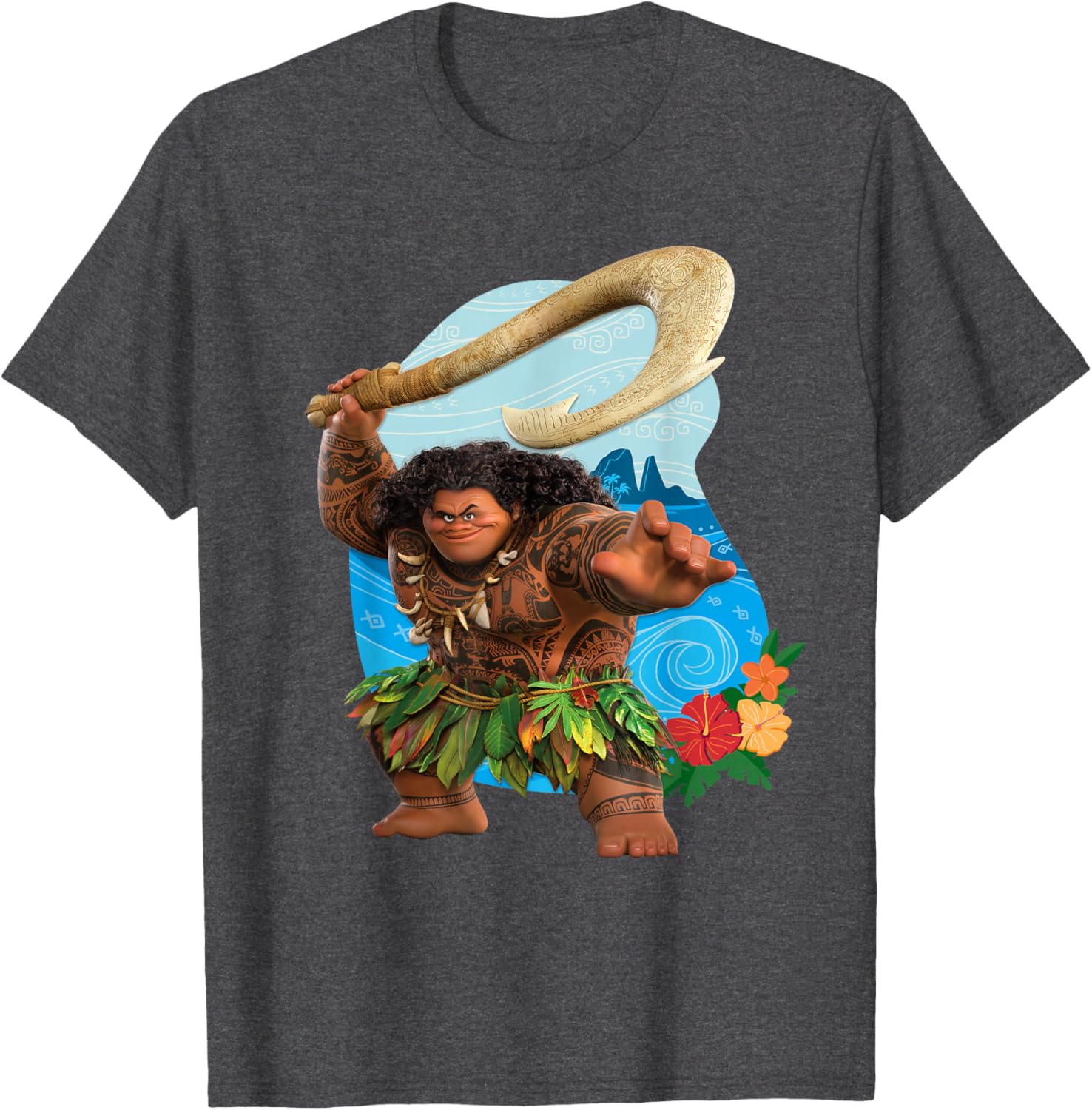 Disney Moana 2 Maui Tropical Island Adventure T-Shirt with Fish Hook - 2