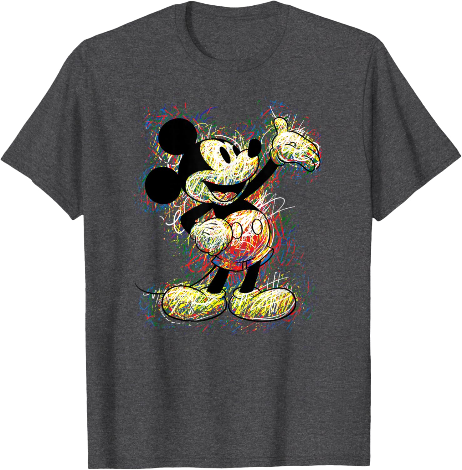 Disney Mickey Mouse Scribble T-Shirt for Kids and Adults - Fun Apparel - 6