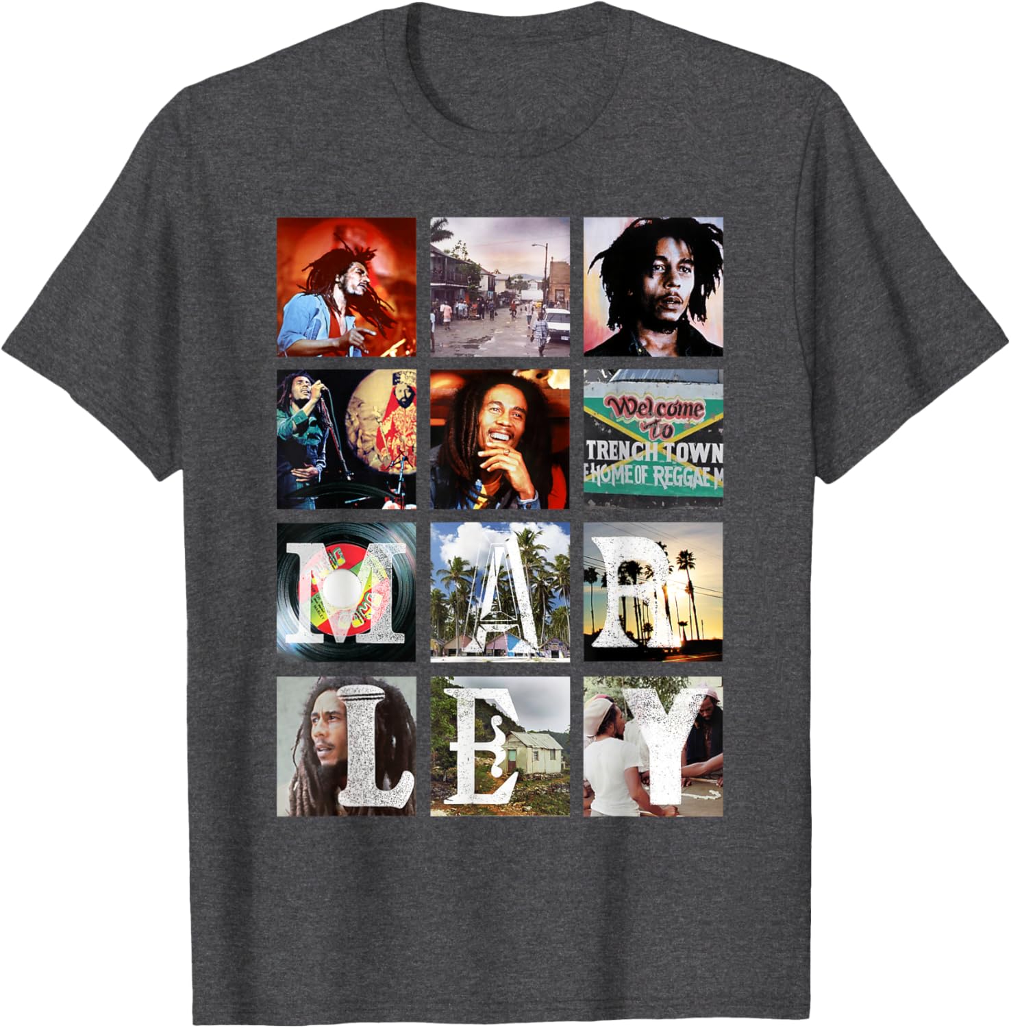 Bob Marley Block Images T-Shirt for Music Lovers and Trendsetters - 2