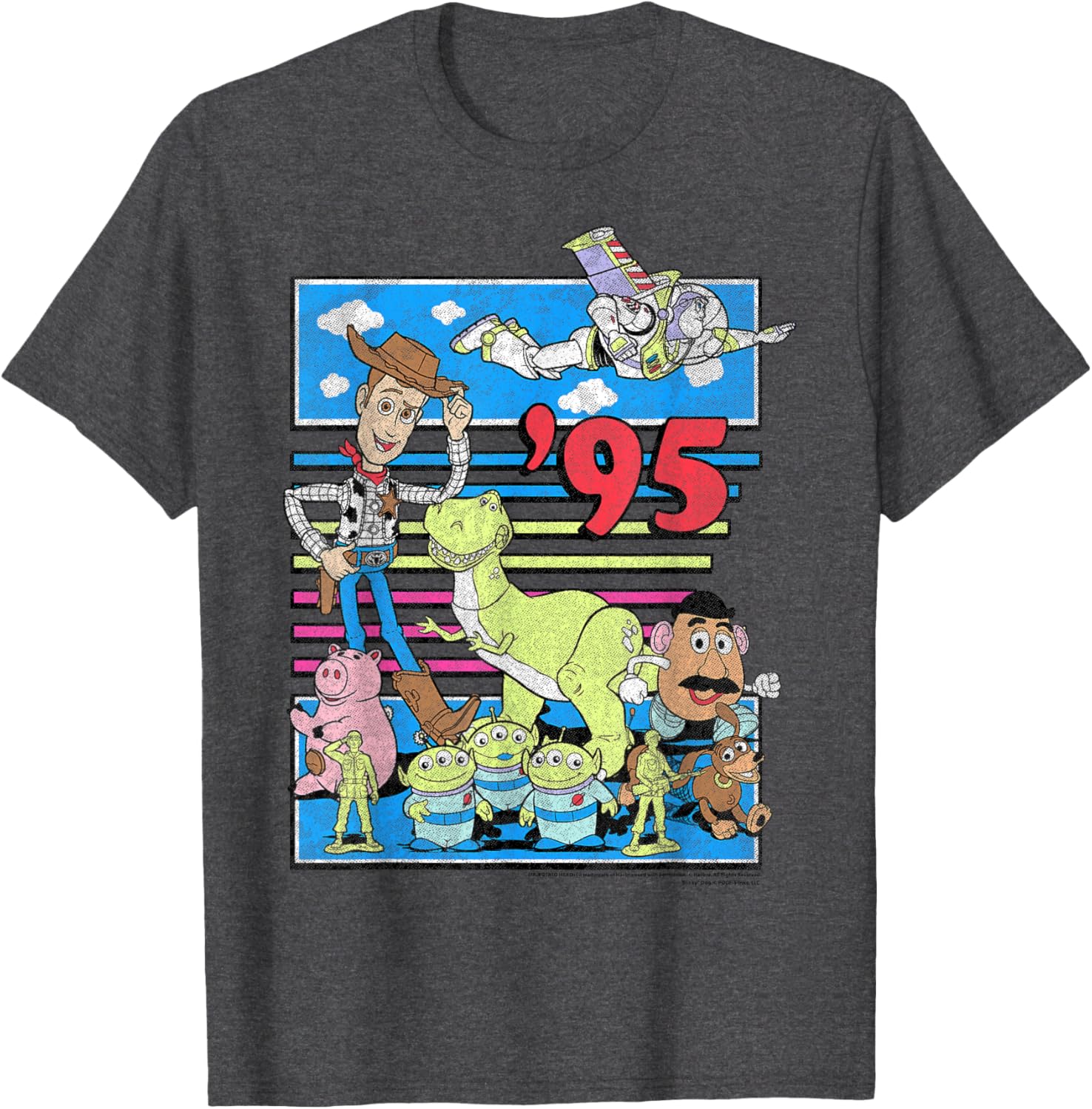 Disney Pixar Toy Story 95 Retro Colorful T-Shirt for Fans and Collectors - 1